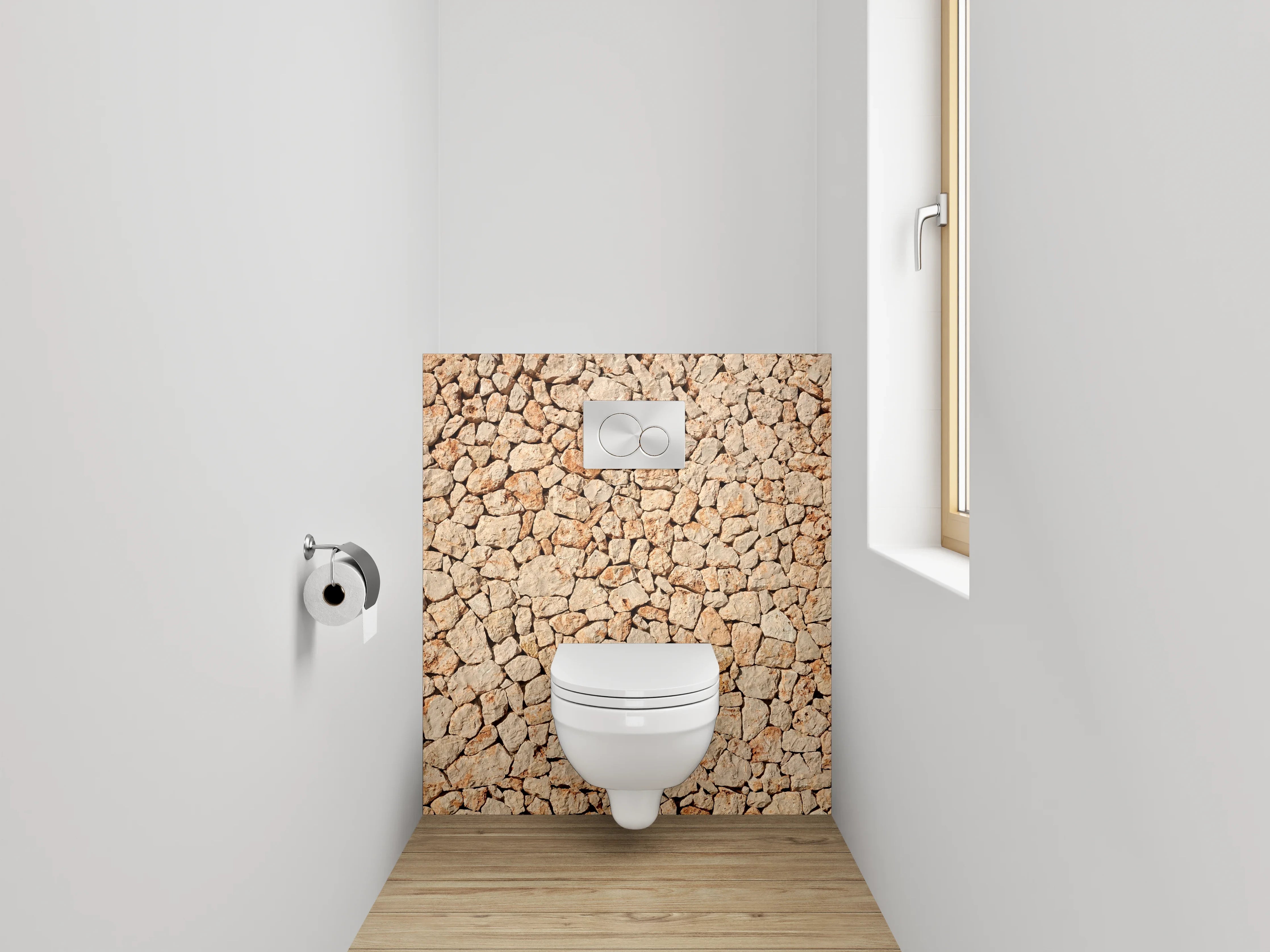 WC-Rückwand - Natursteinmauer Struktur Wanddeko