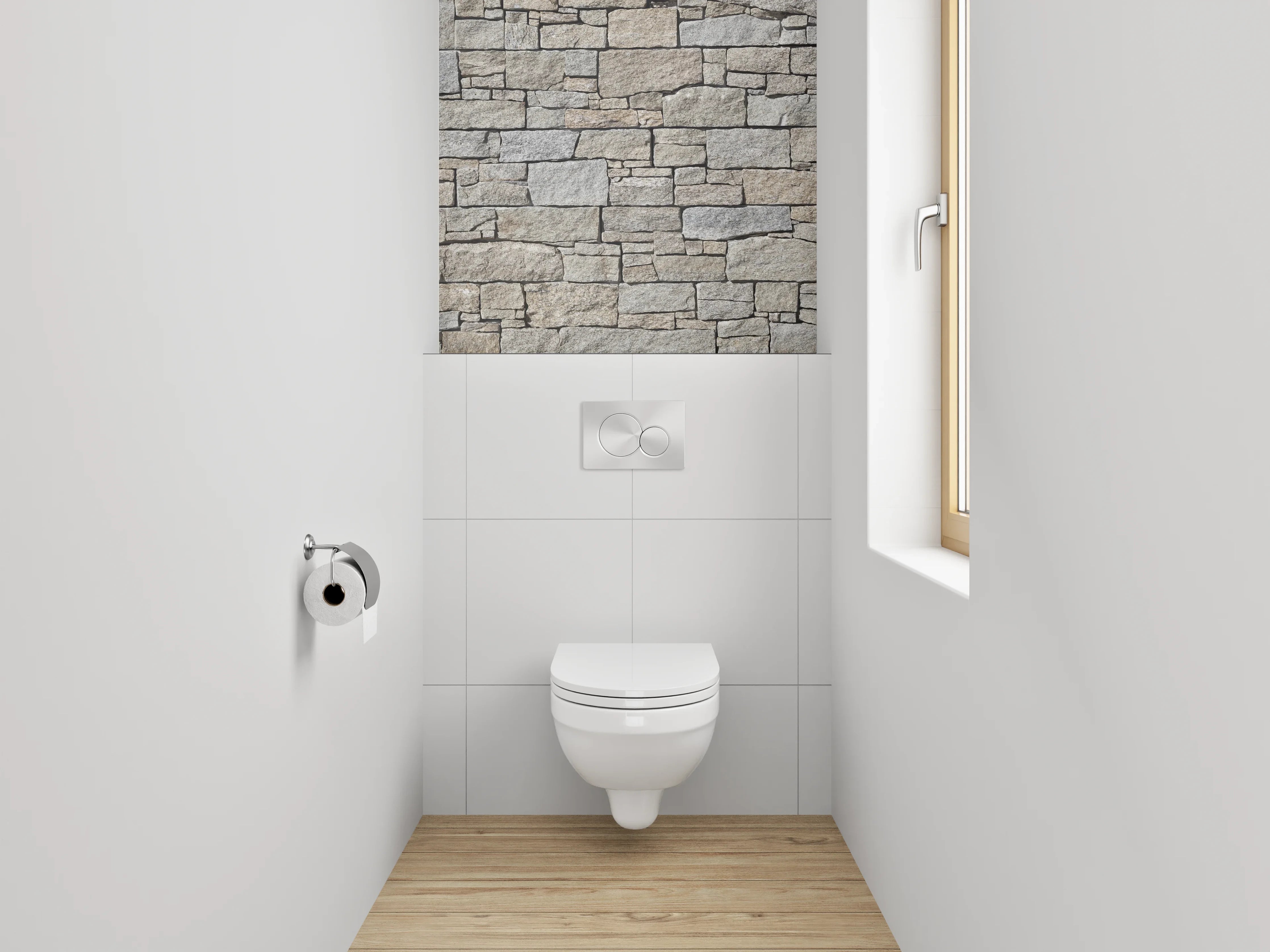 WC-Rückwand - Natursteinmauer Vintage Optik