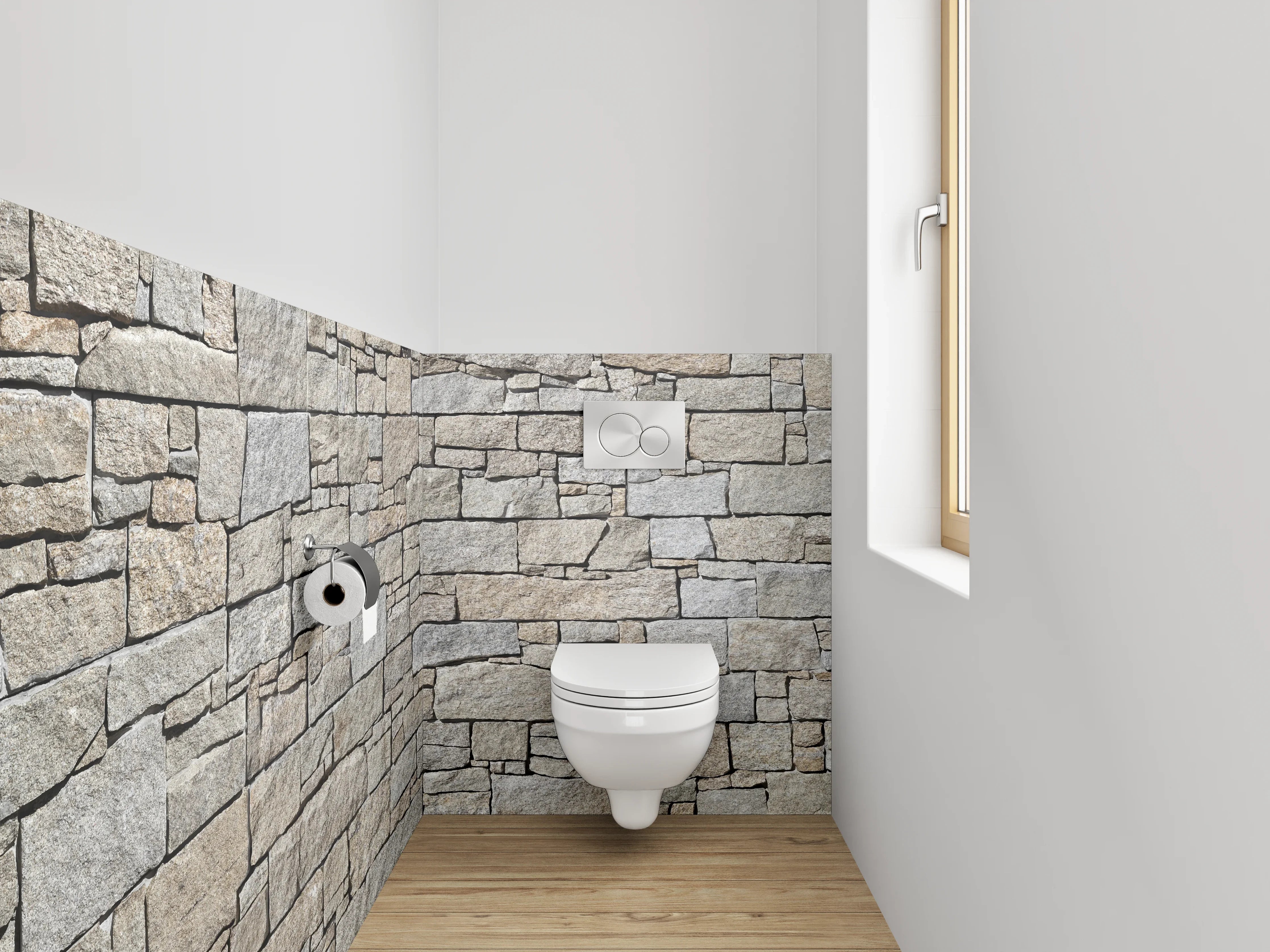WC-Rückwand - Natursteinmauer Vintage Optik