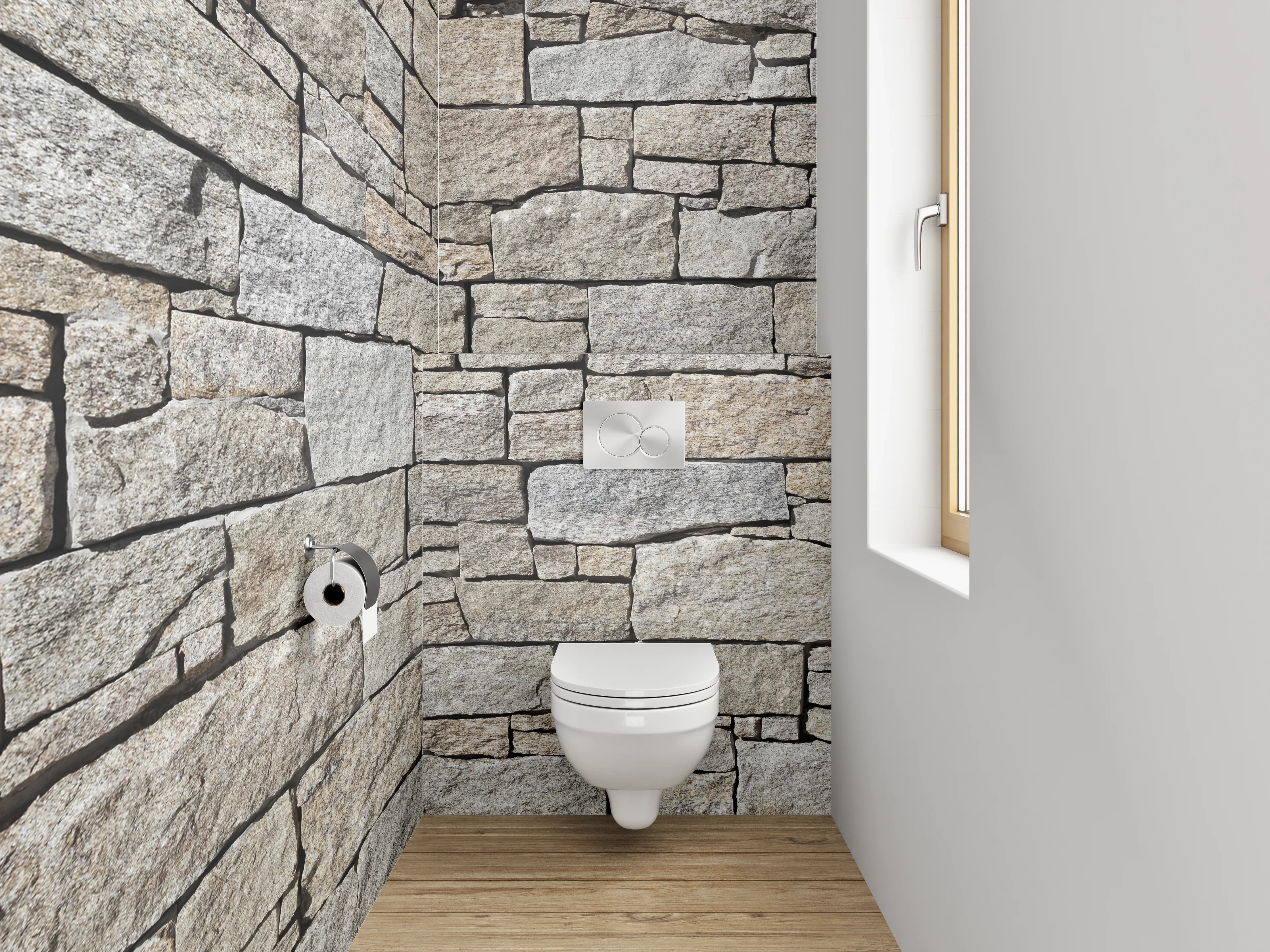 WC-Rückwand - Natursteinmauer Vintage Optik