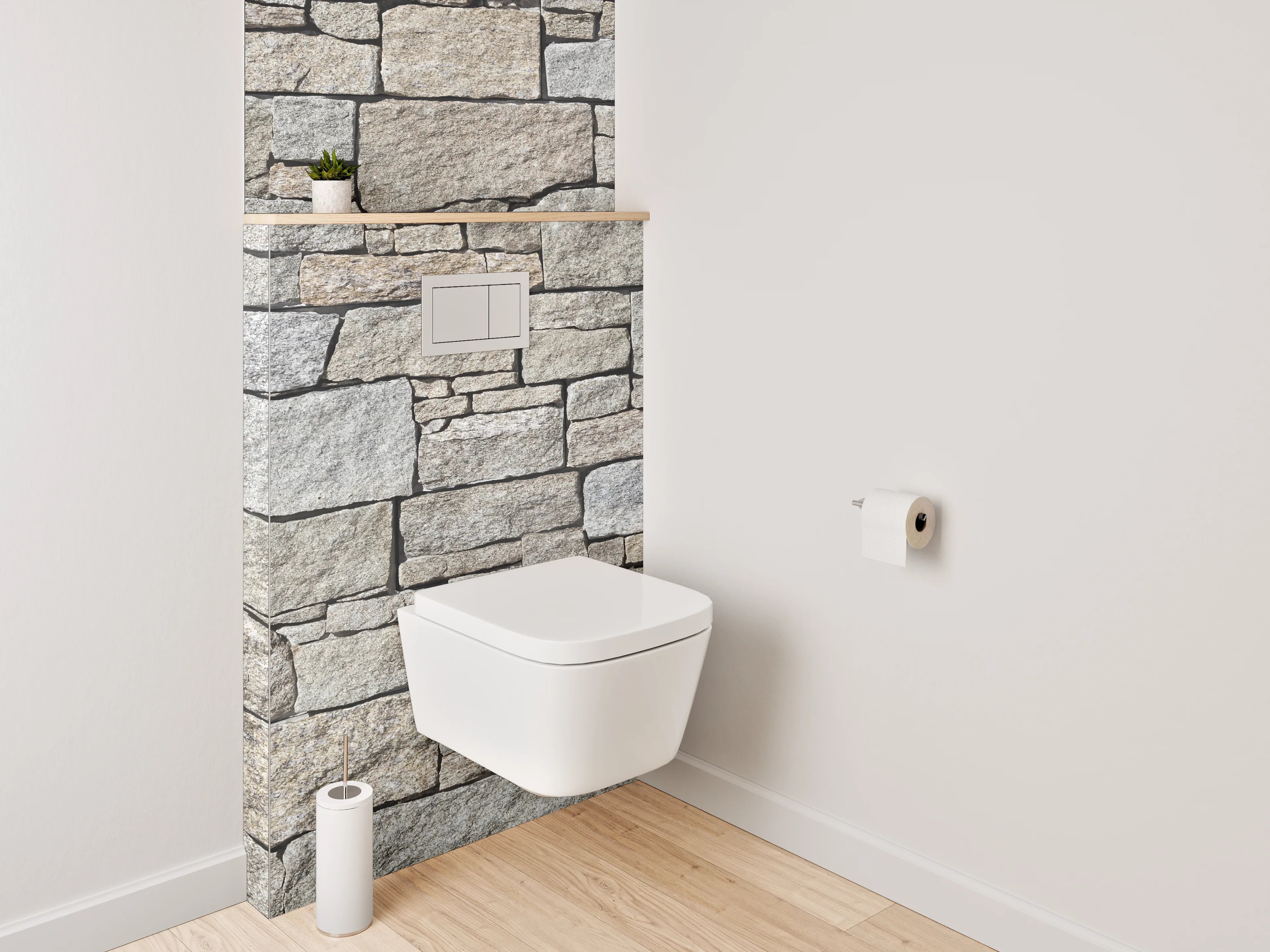 WC-Rückwand - Natursteinmauer Vintage Optik