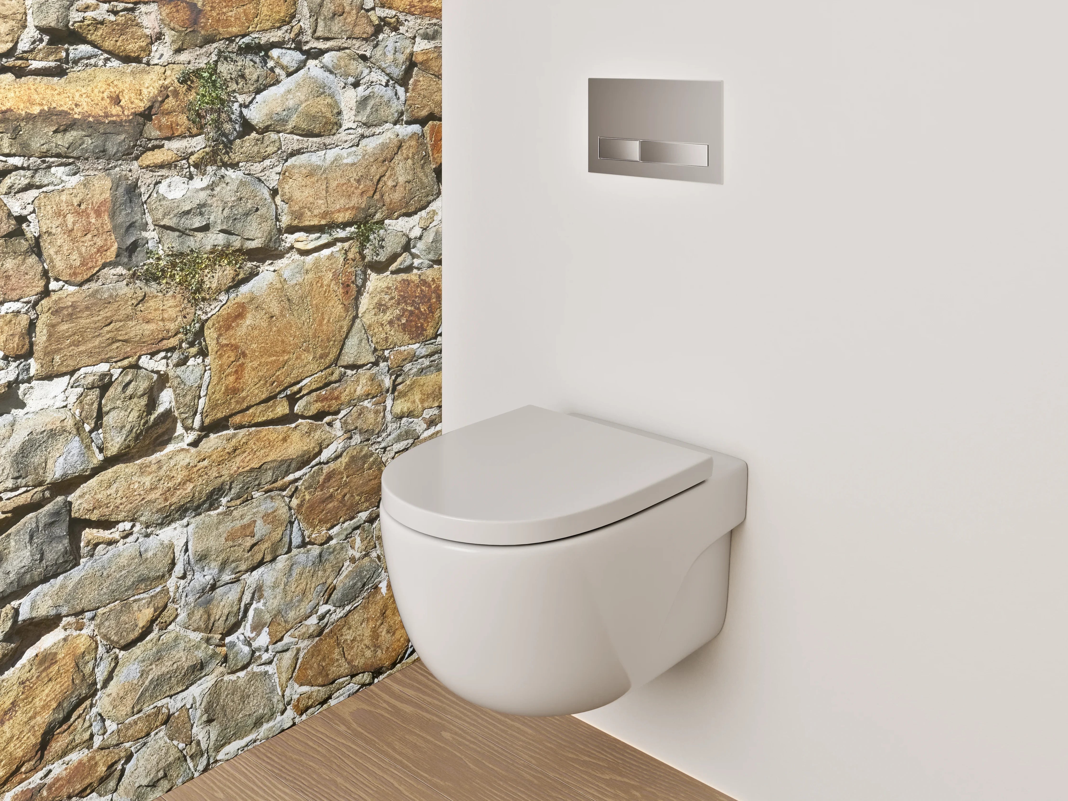WC-Rückwand - Natursteinmauer rustikal Braun Grau