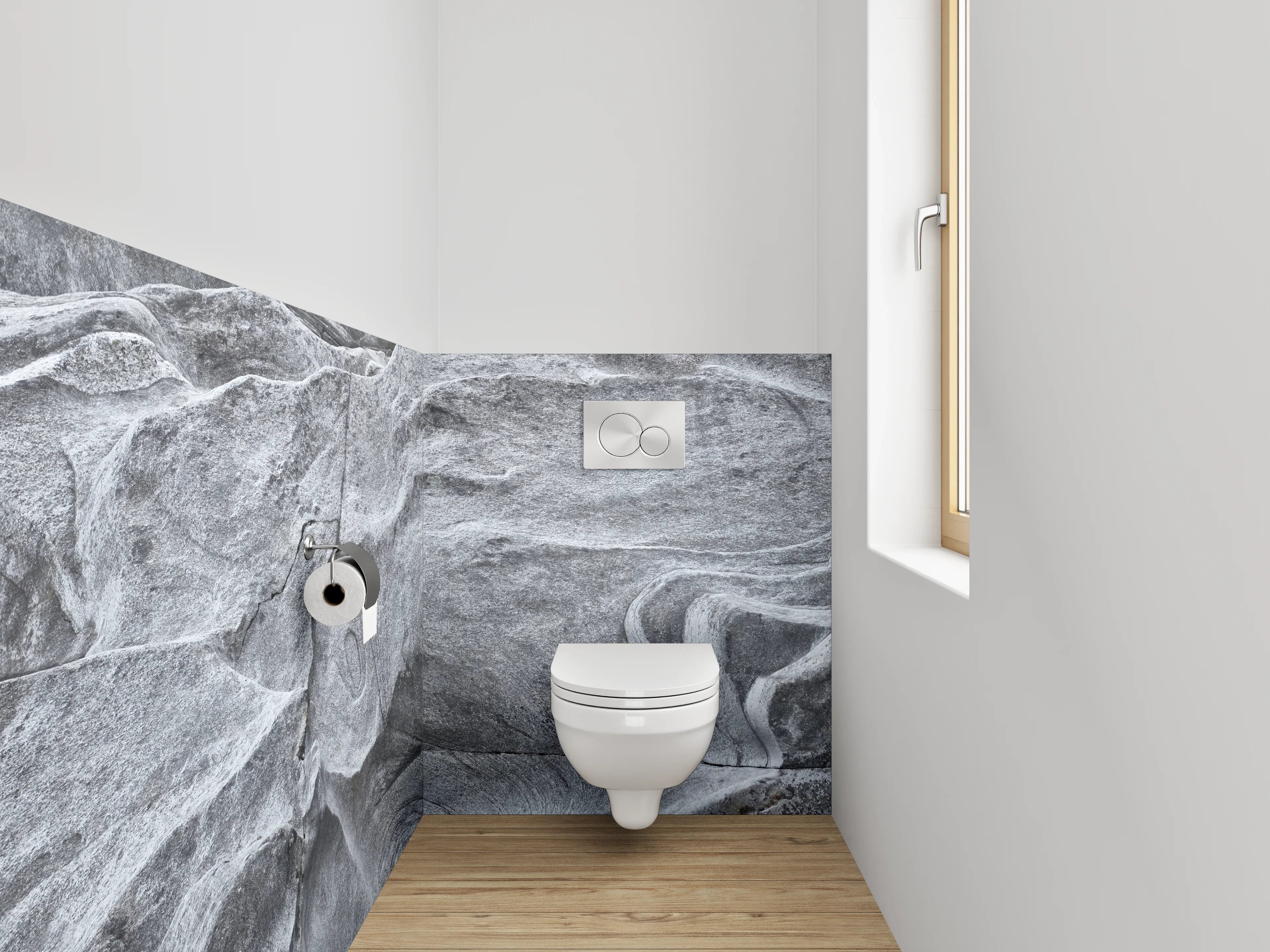WC-Rückwand - Natursteinoptik Schiefer Grau Weiß