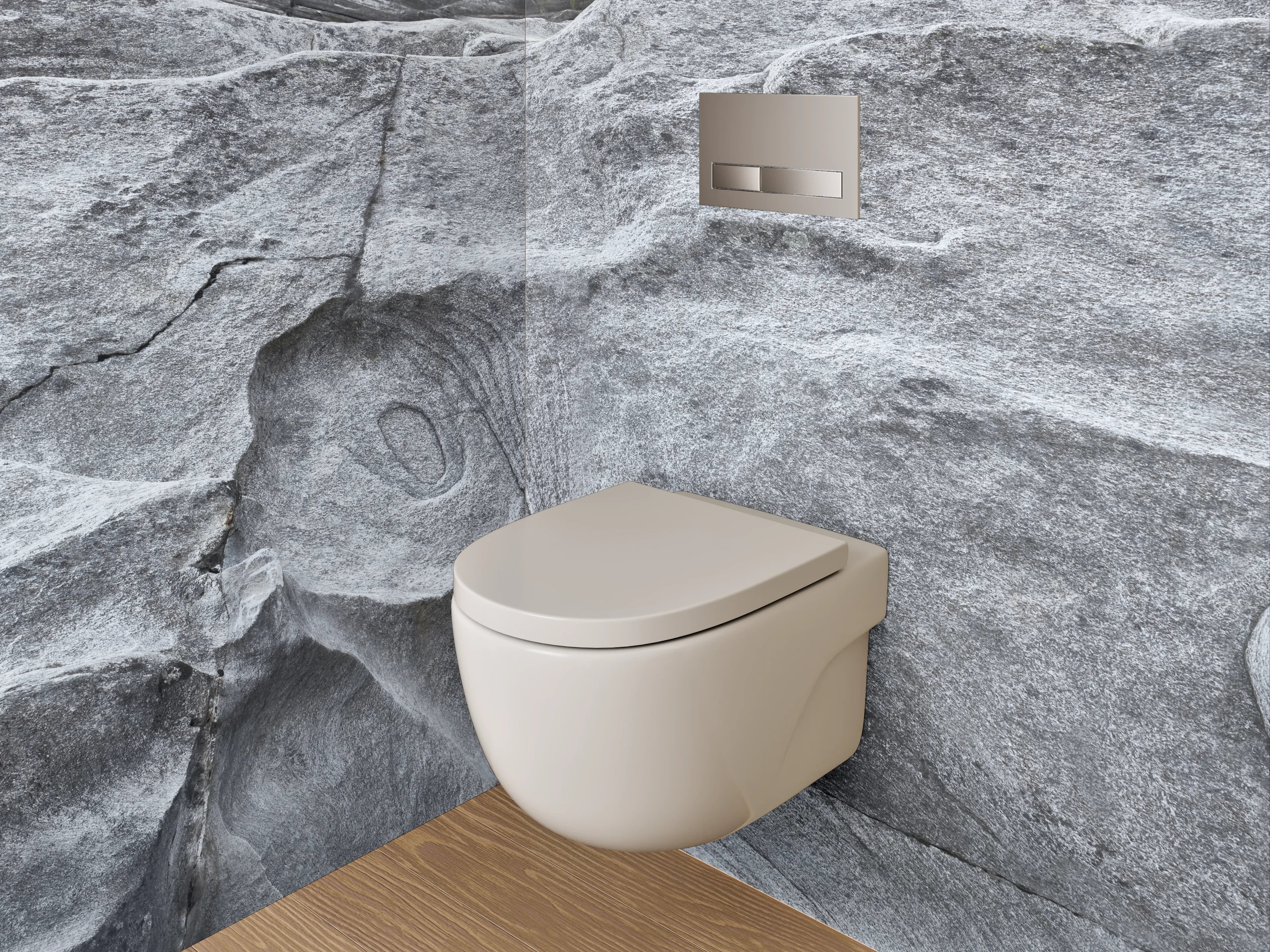 WC-Rückwand - Natursteinoptik Schiefer Grau Weiß