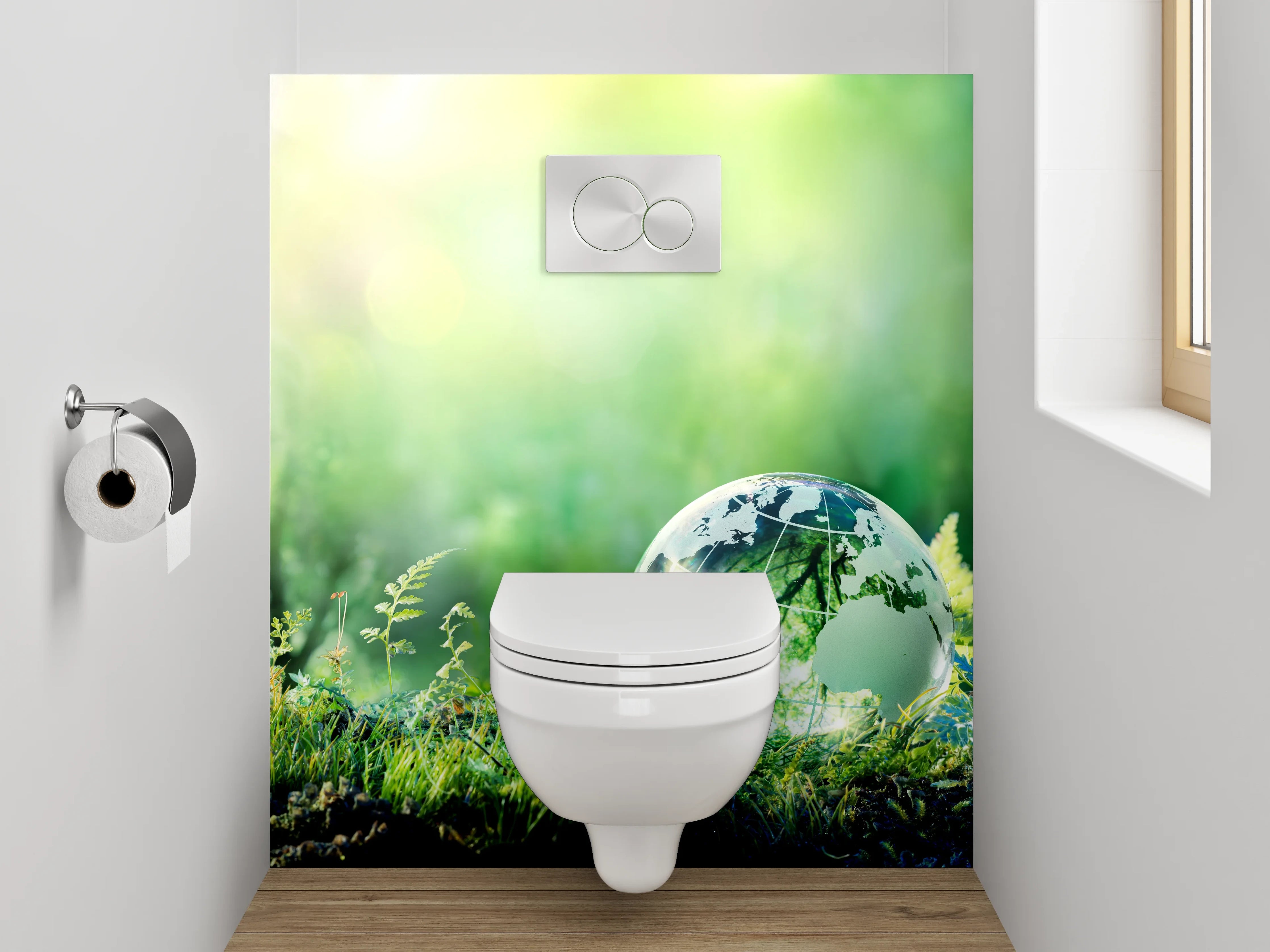 WC-Rückwand - Naturwelt Erde im Sonnenlicht