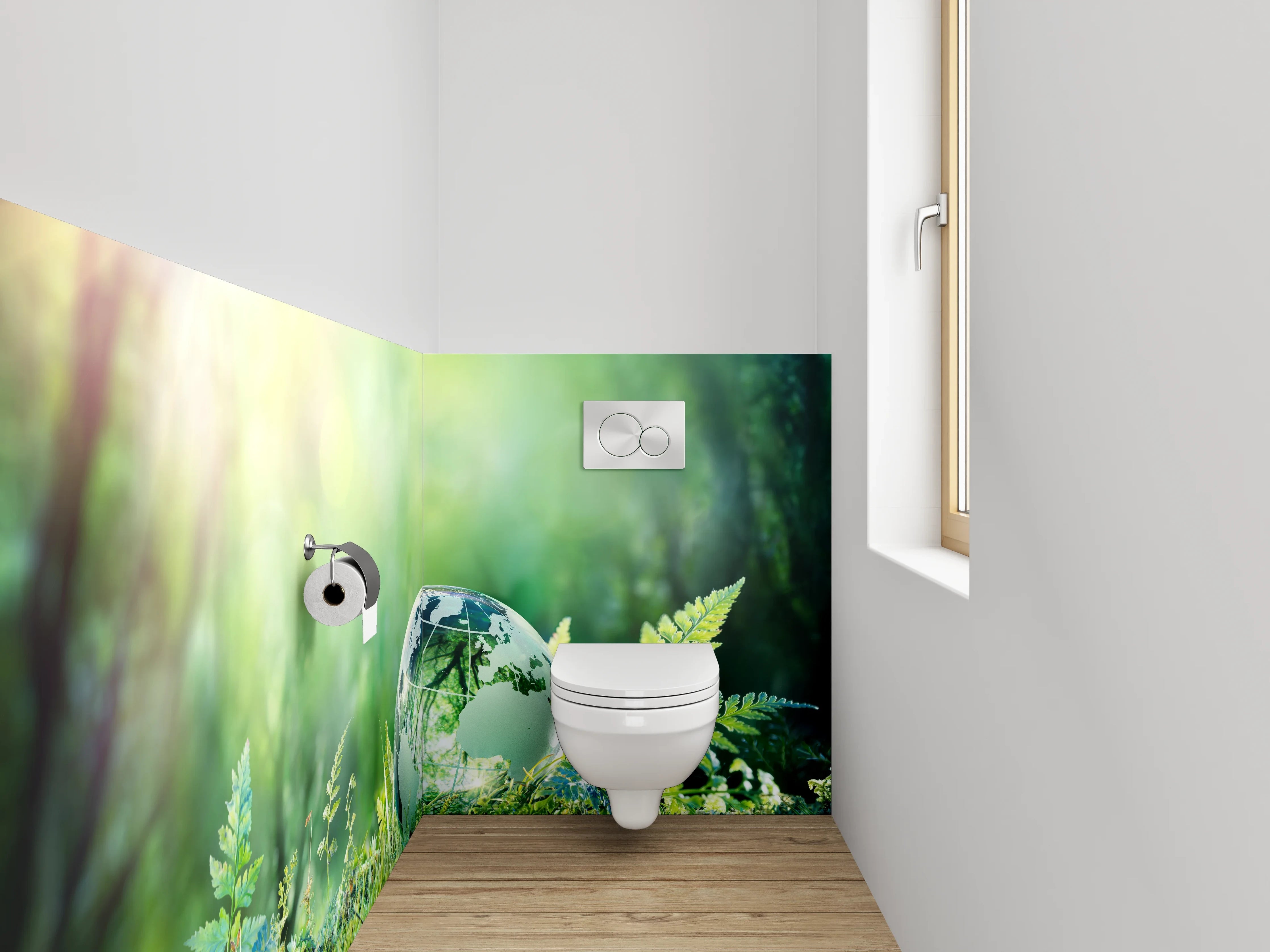WC-Rückwand - Naturwelt Erde im Sonnenlicht