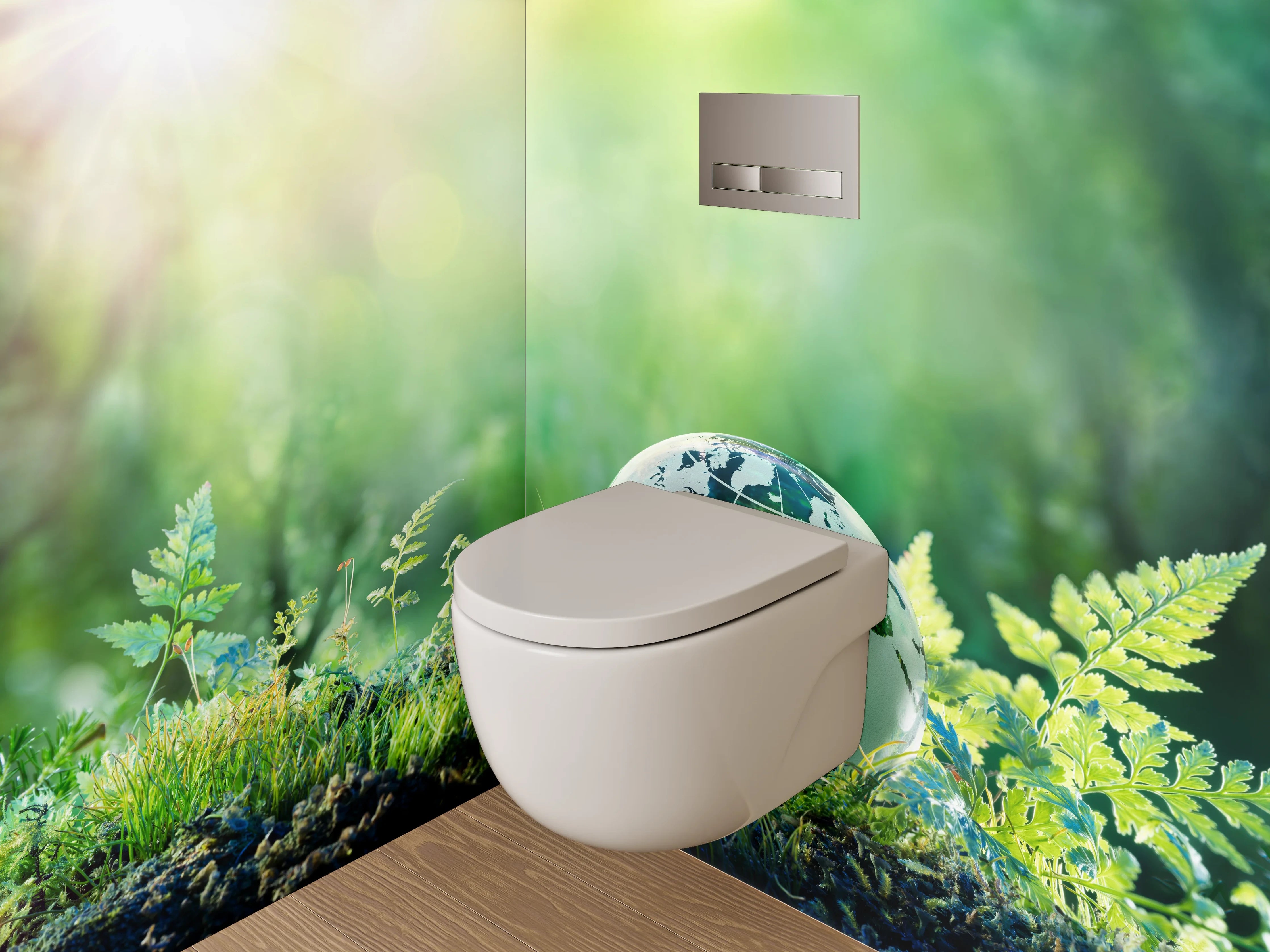WC-Rückwand - Naturwelt Erde im Sonnenlicht