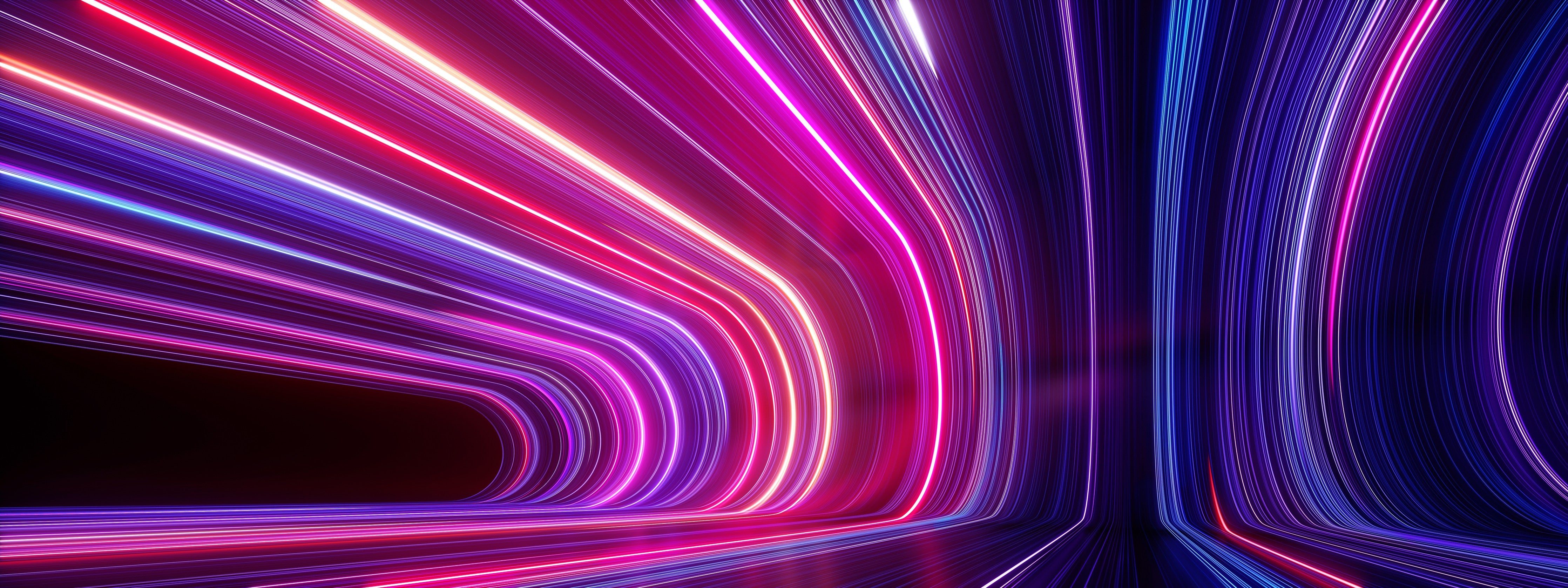 WC-Rückwand-Neon Lichter Tunnel Abstrakt
