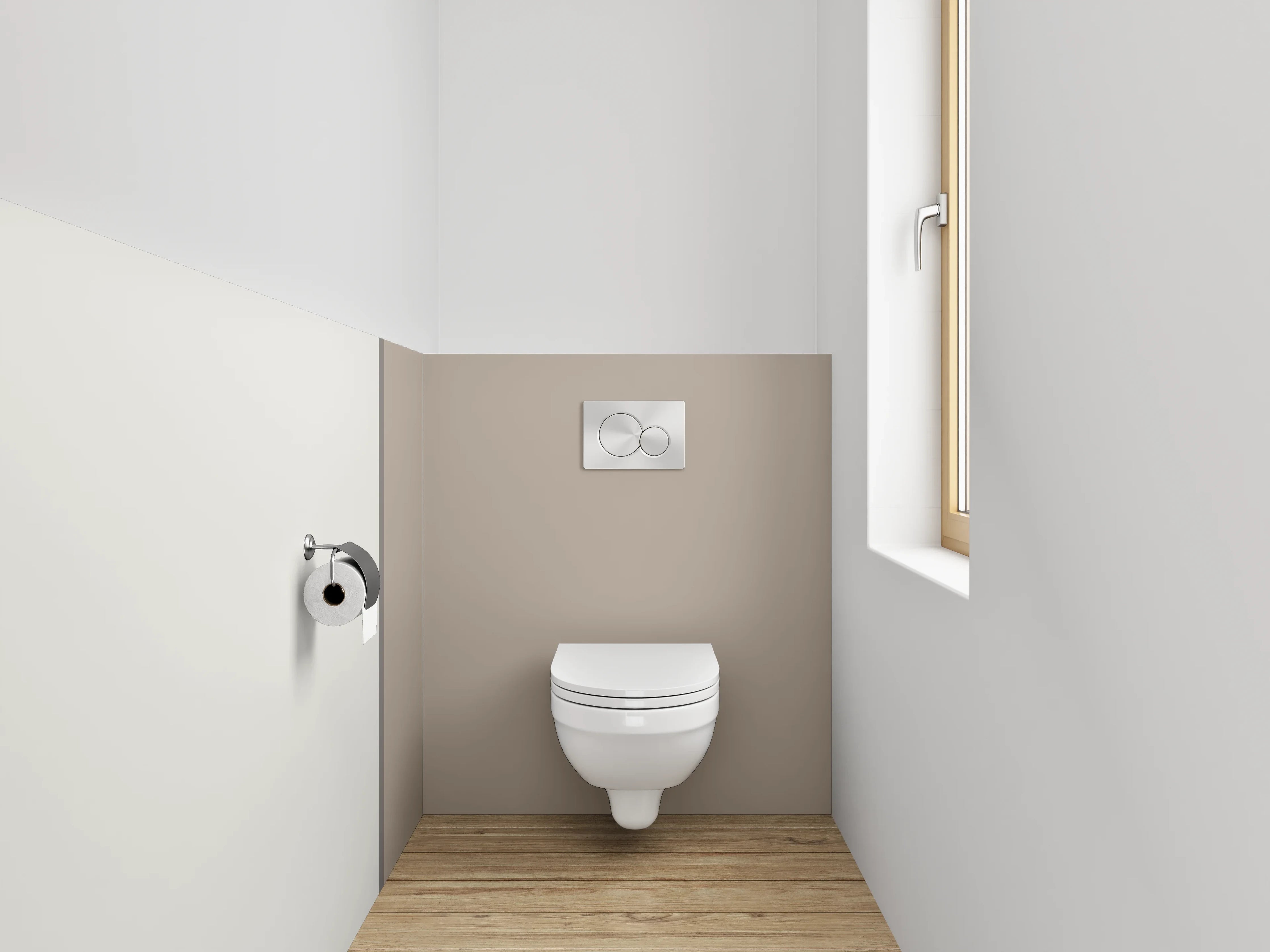WC-Rückwand - Neutrale beige und grau Bildkomposition