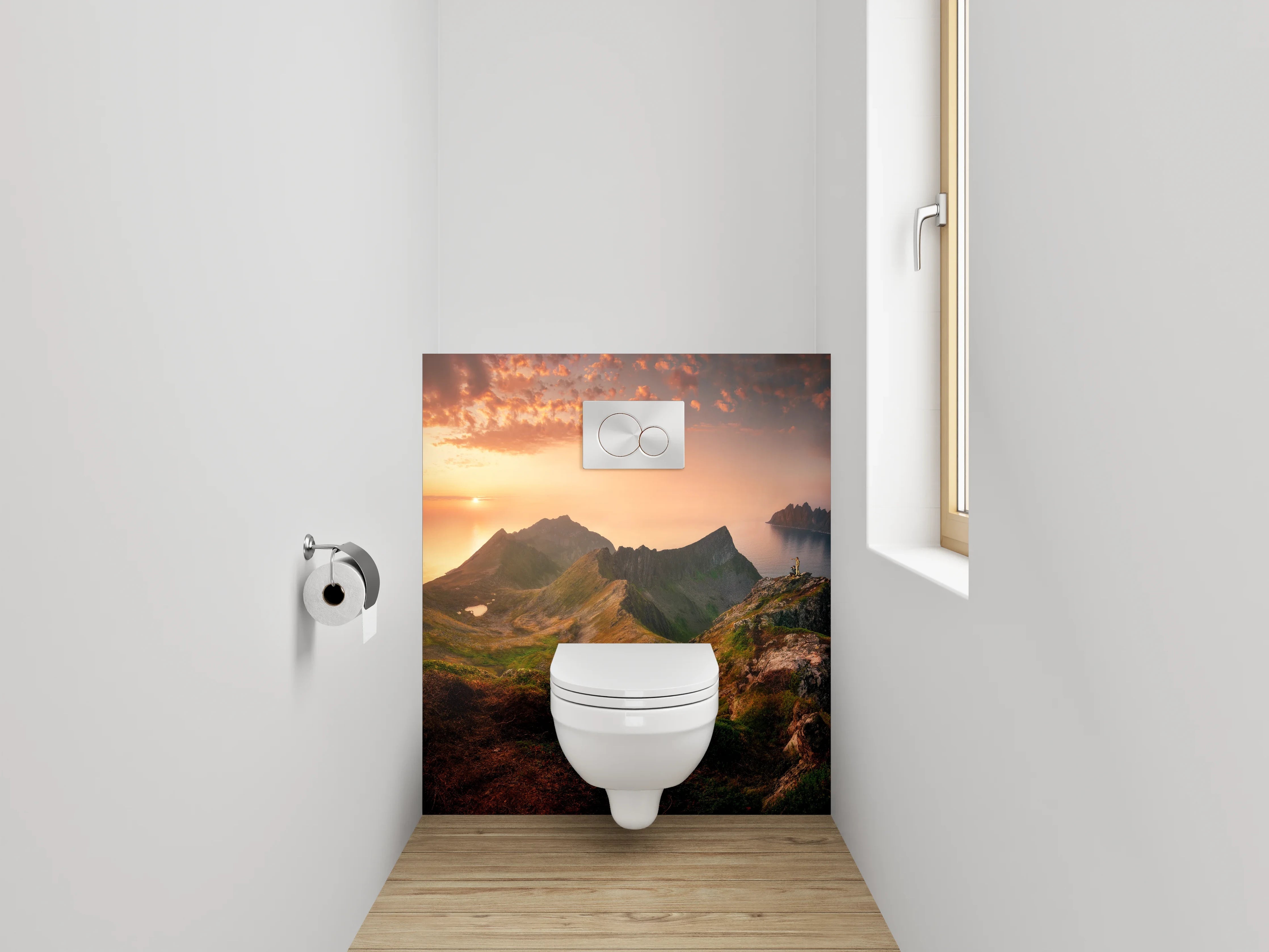 WC-Rückwand - Norwegische Berglandschaft Sonnenuntergang