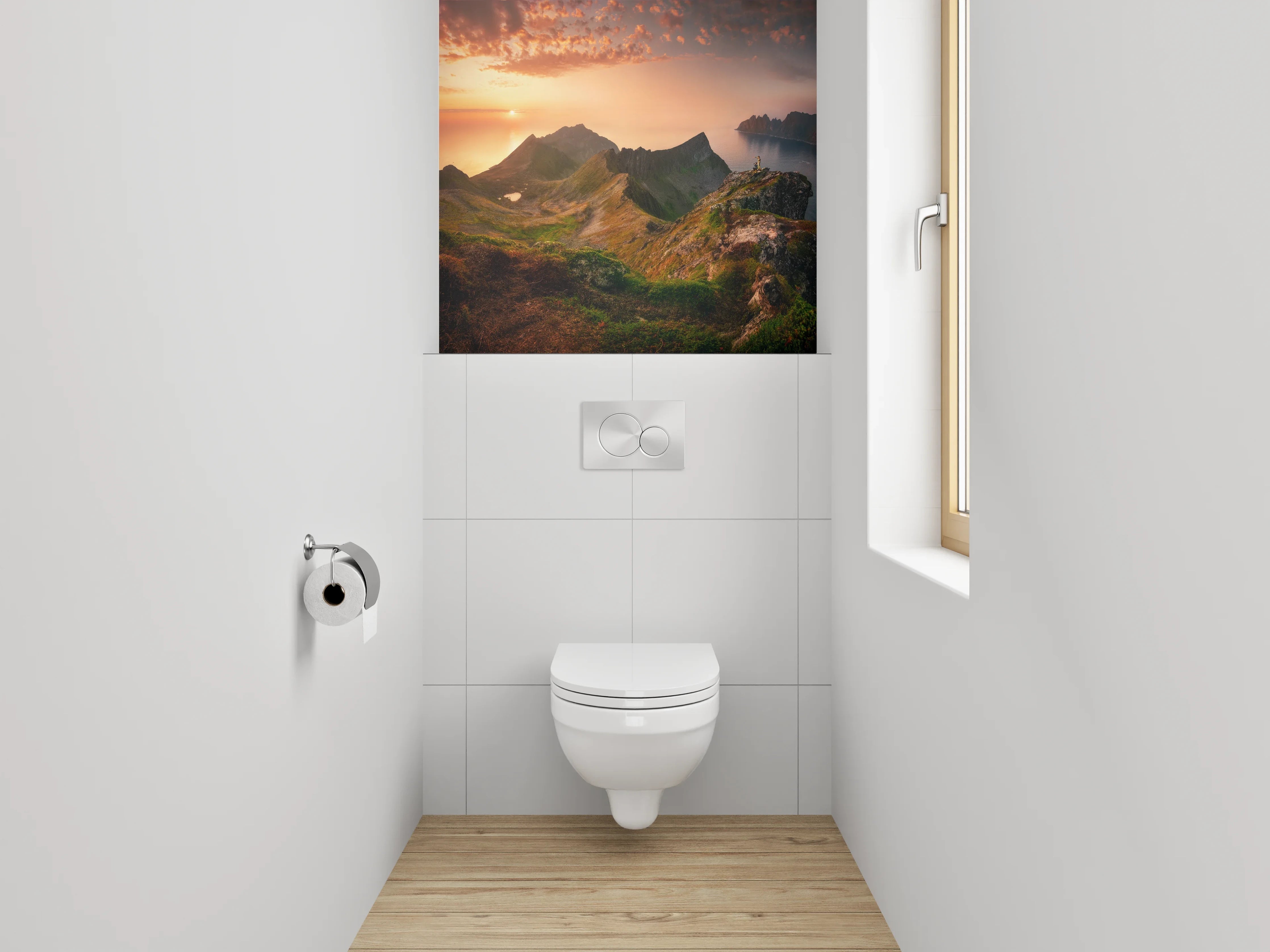 WC-Rückwand - Norwegische Berglandschaft Sonnenuntergang