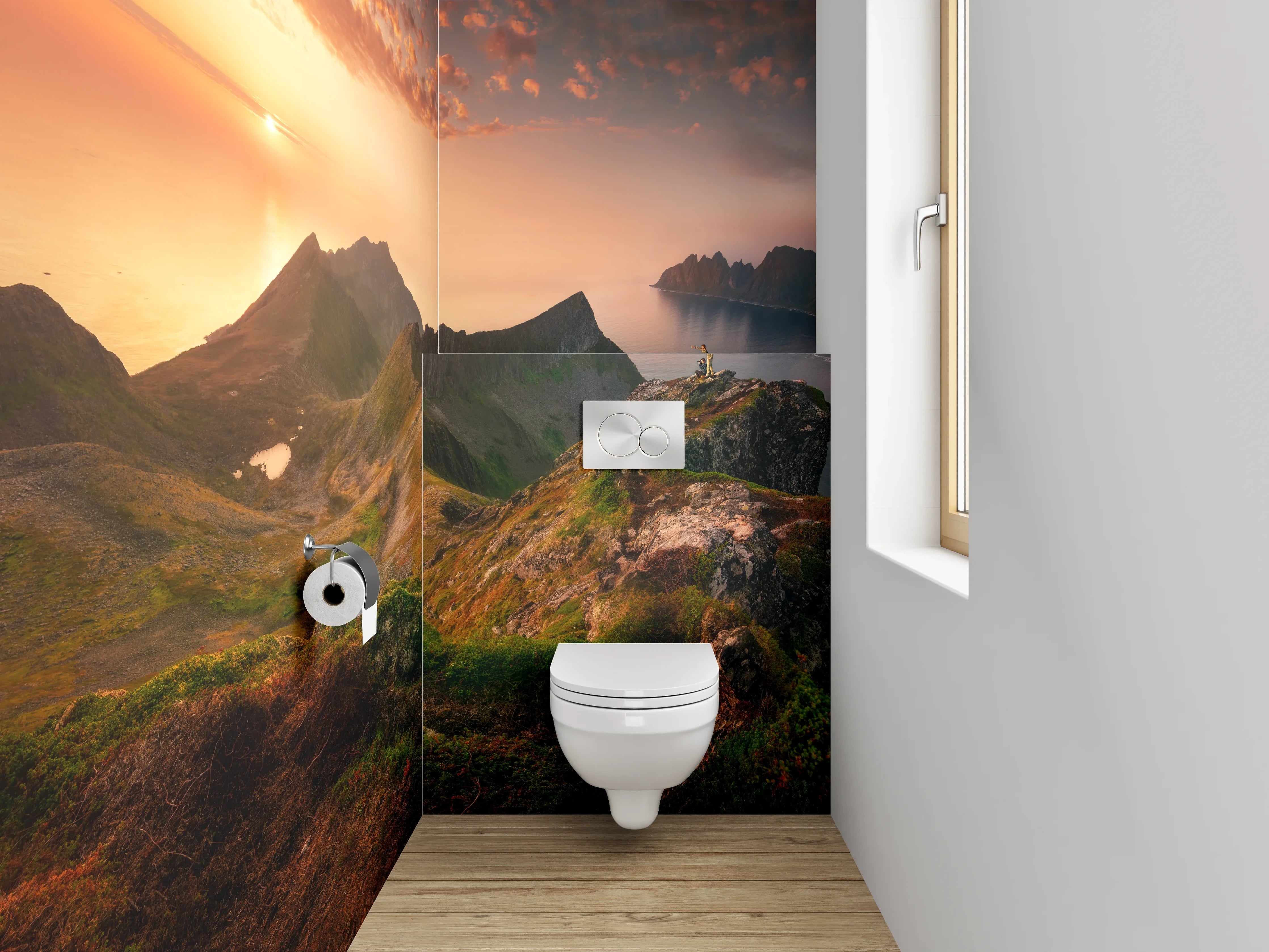 WC-Rückwand - Norwegische Berglandschaft Sonnenuntergang