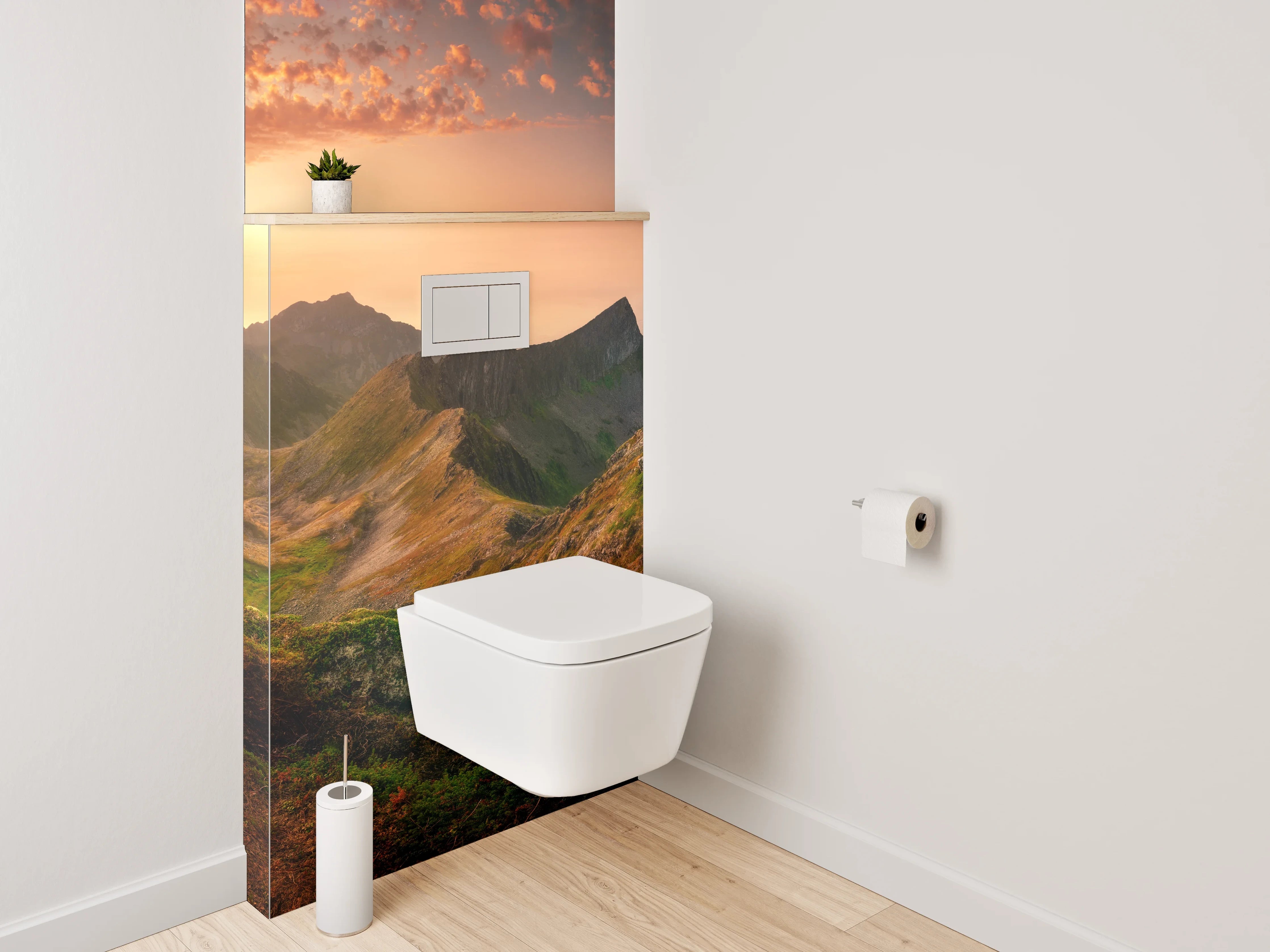 WC-Rückwand - Norwegische Berglandschaft Sonnenuntergang
