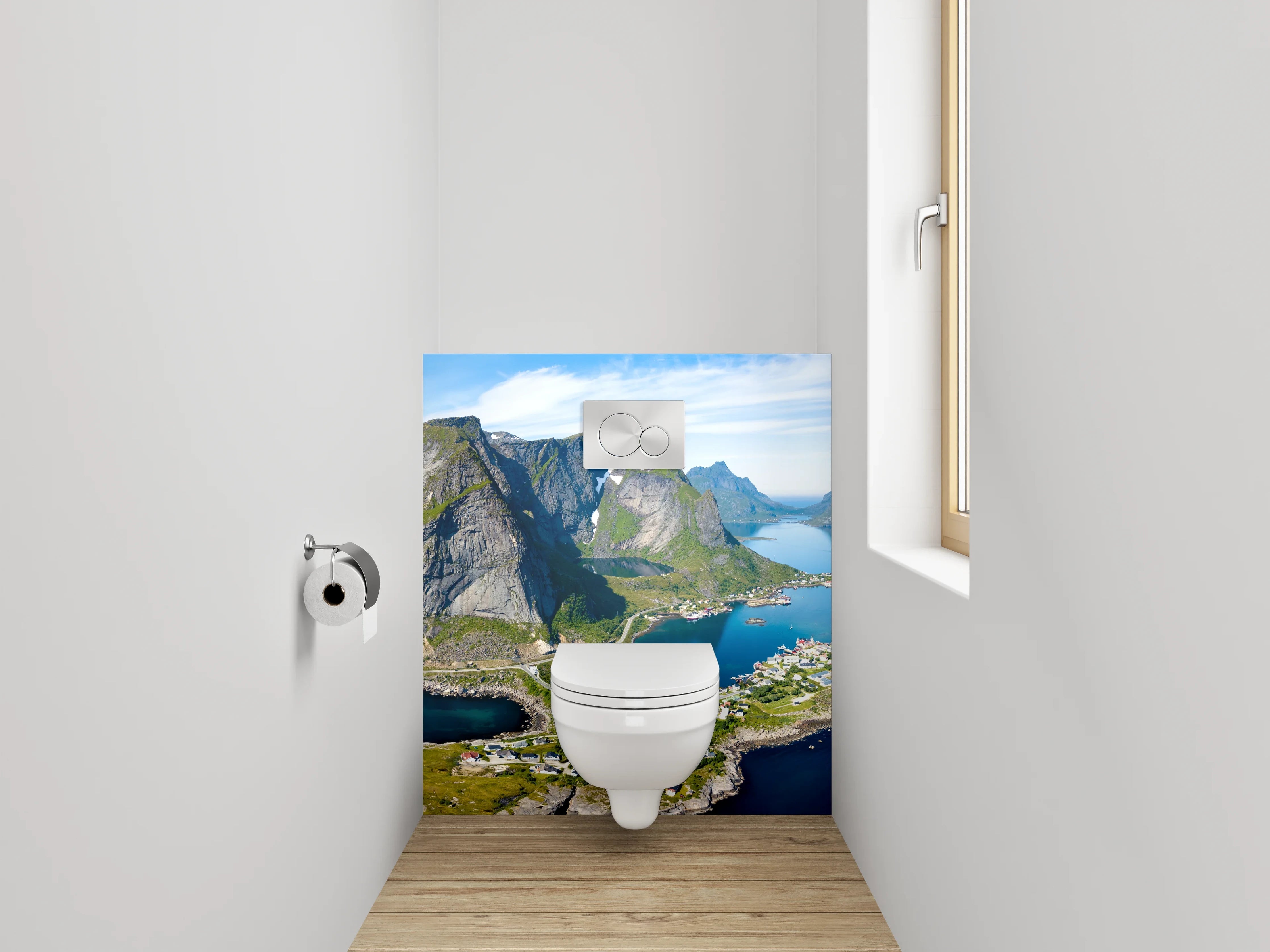 WC-Rückwand - Norwegische Fjorde Panorama Landschaft
