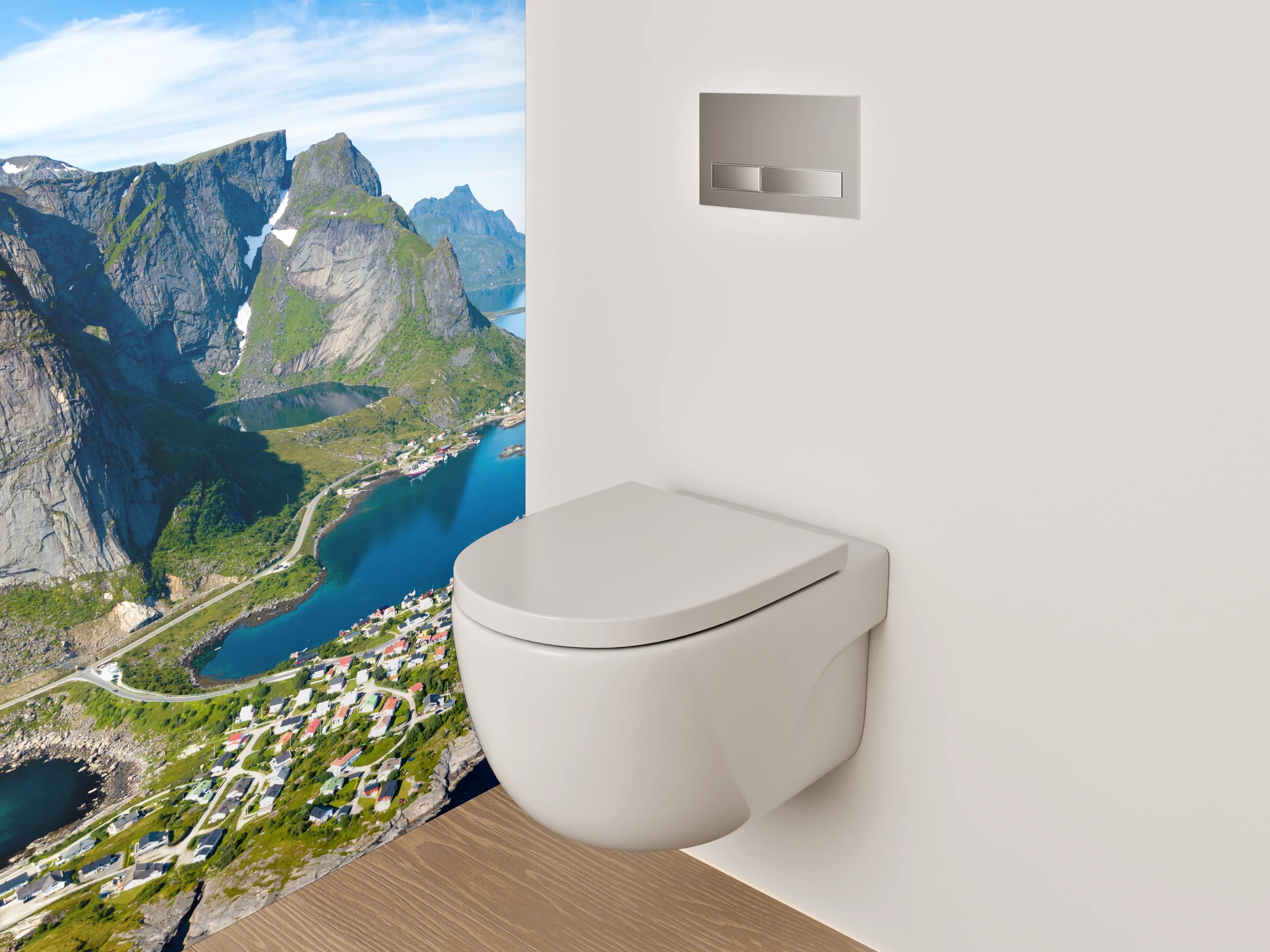 WC-Rückwand - Norwegische Fjorde Panorama Landschaft