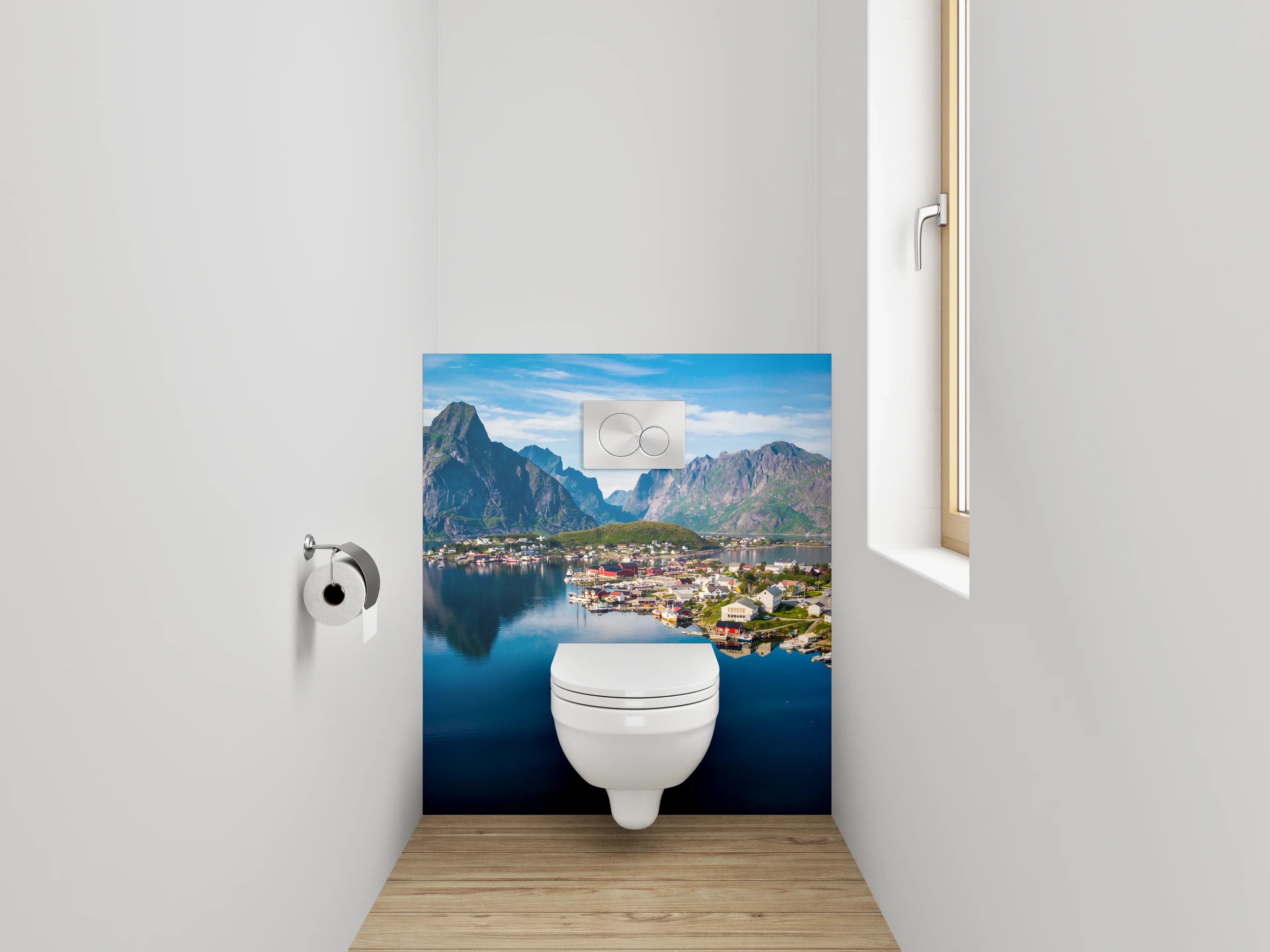 WC-Rückwand - Norwegische Fjordlandschaft Panorama