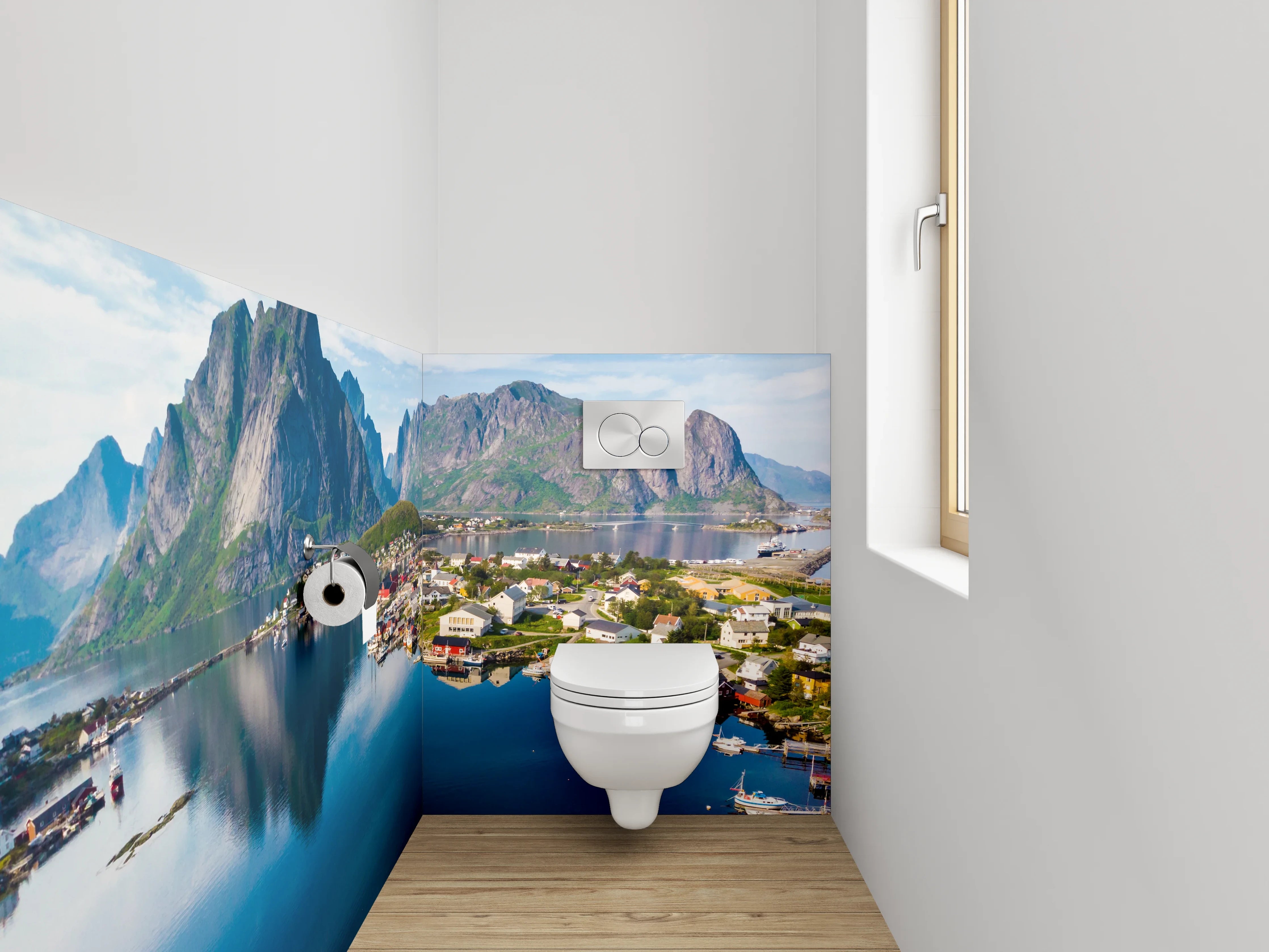 WC-Rückwand - Norwegische Fjordlandschaft Panorama