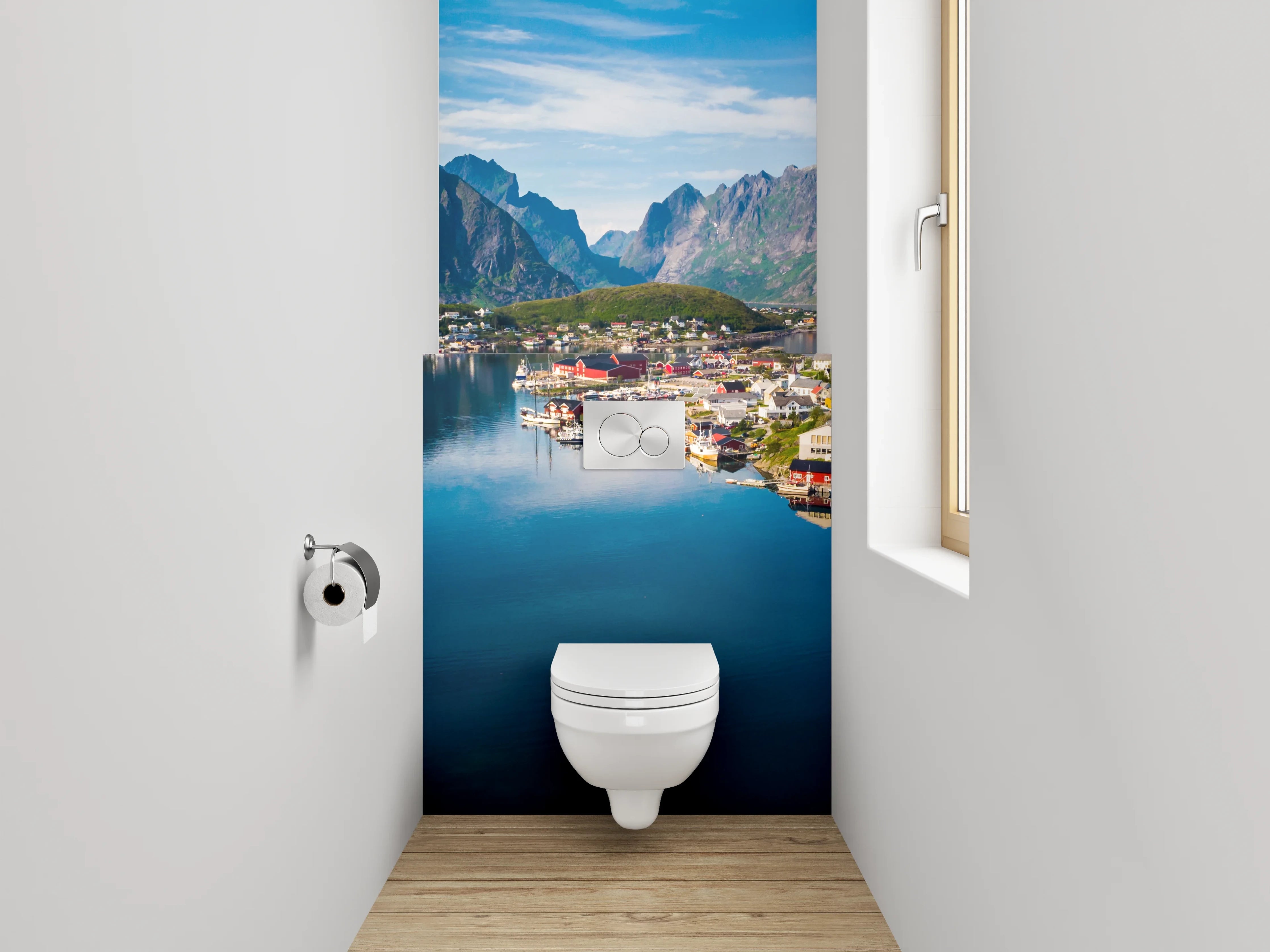 WC-Rückwand - Norwegische Fjordlandschaft Panorama