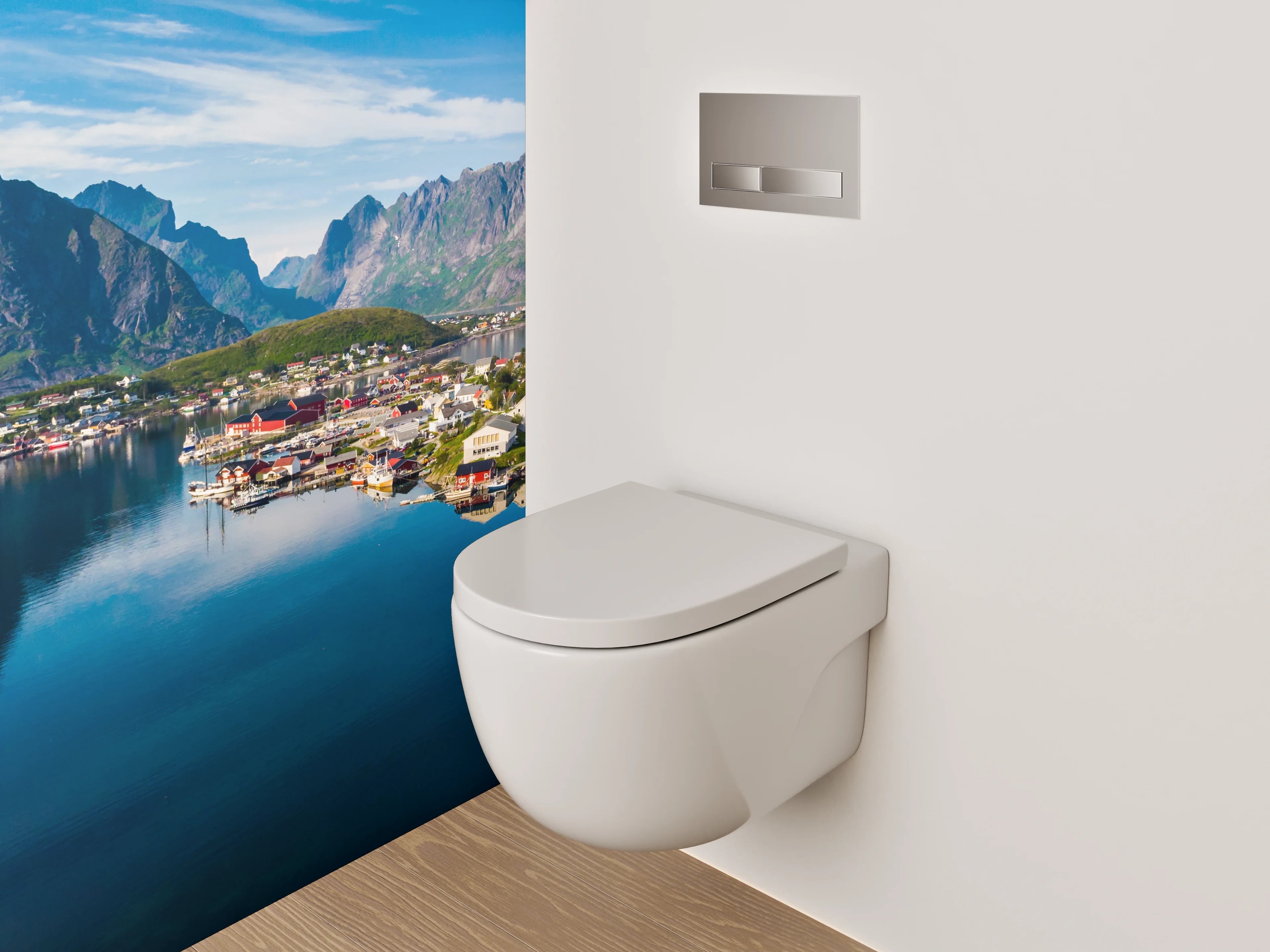 WC-Rückwand - Norwegische Fjordlandschaft Panorama
