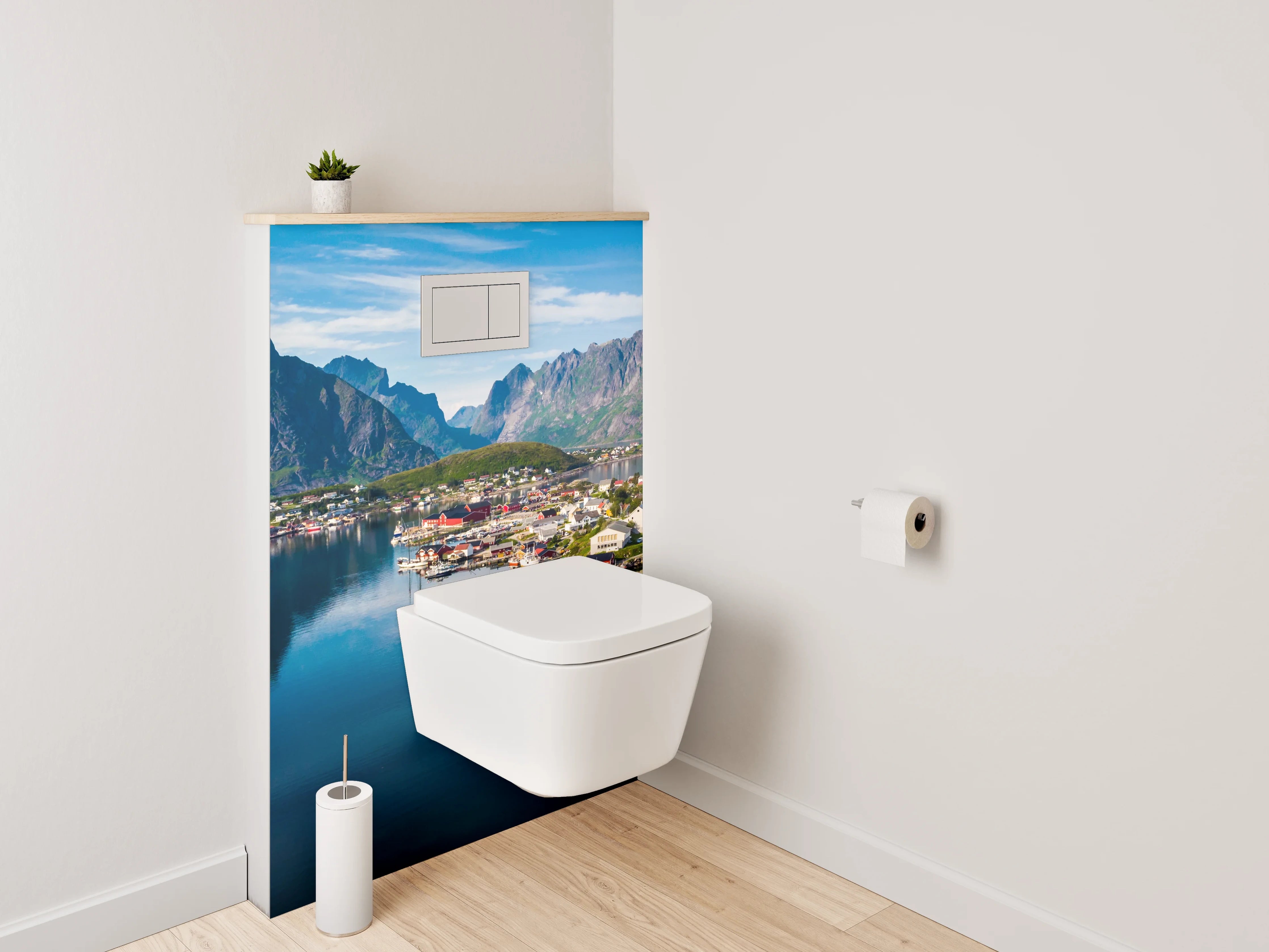 WC-Rückwand - Norwegische Fjordlandschaft Panorama