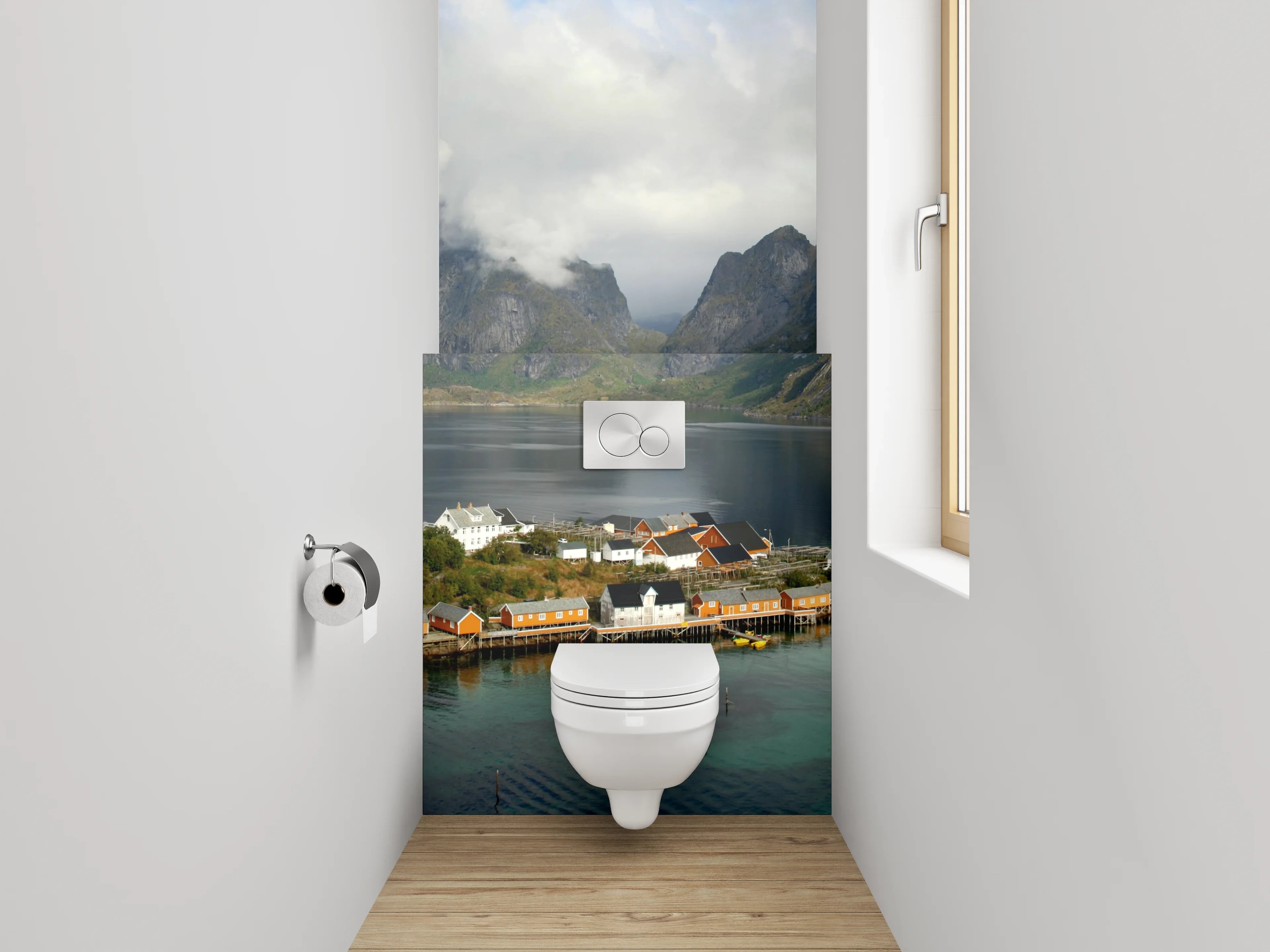 WC-Rückwand - Norwegische Fjordpanorama Landschaft