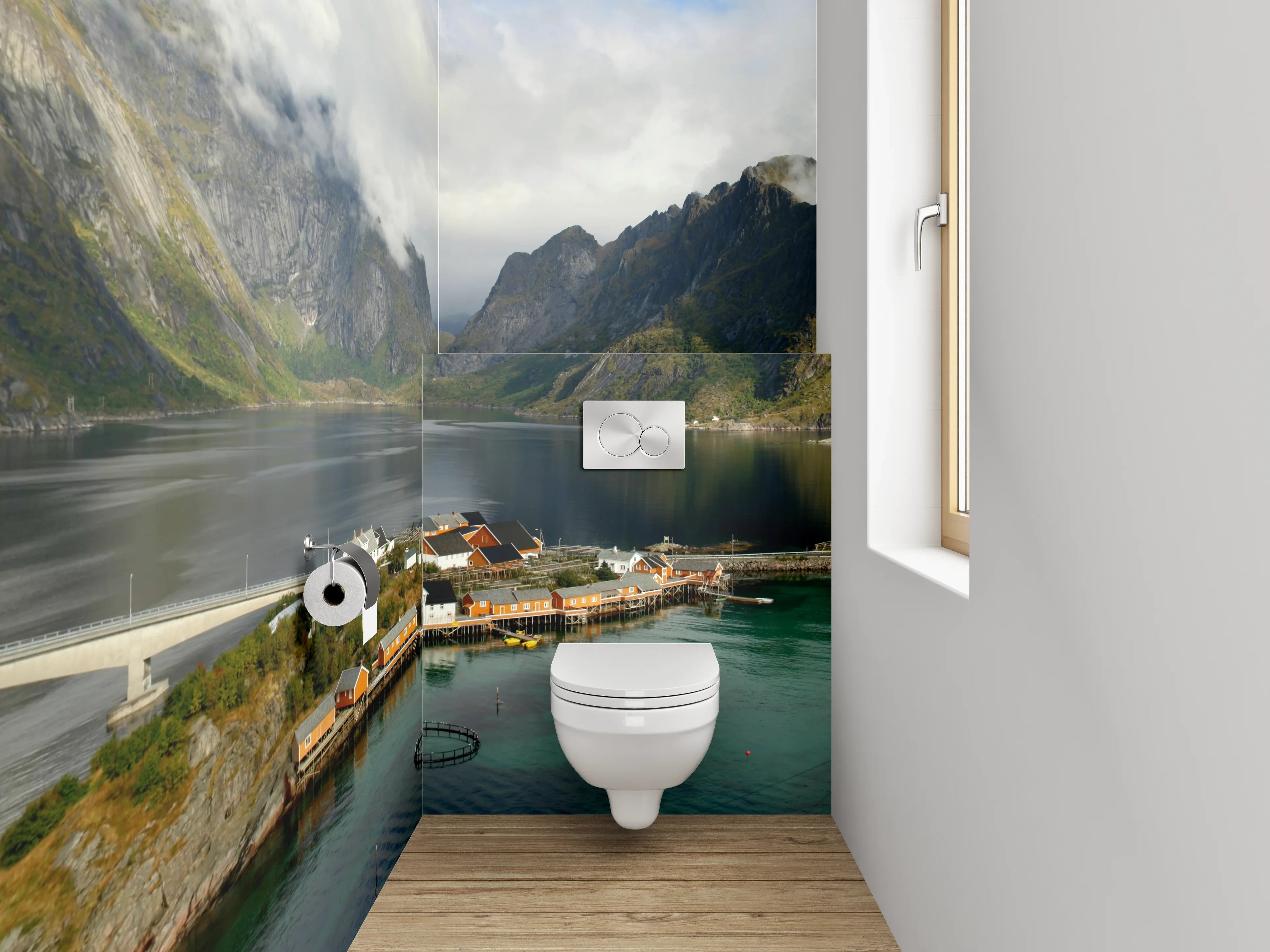 WC-Rückwand - Norwegische Fjordpanorama Landschaft