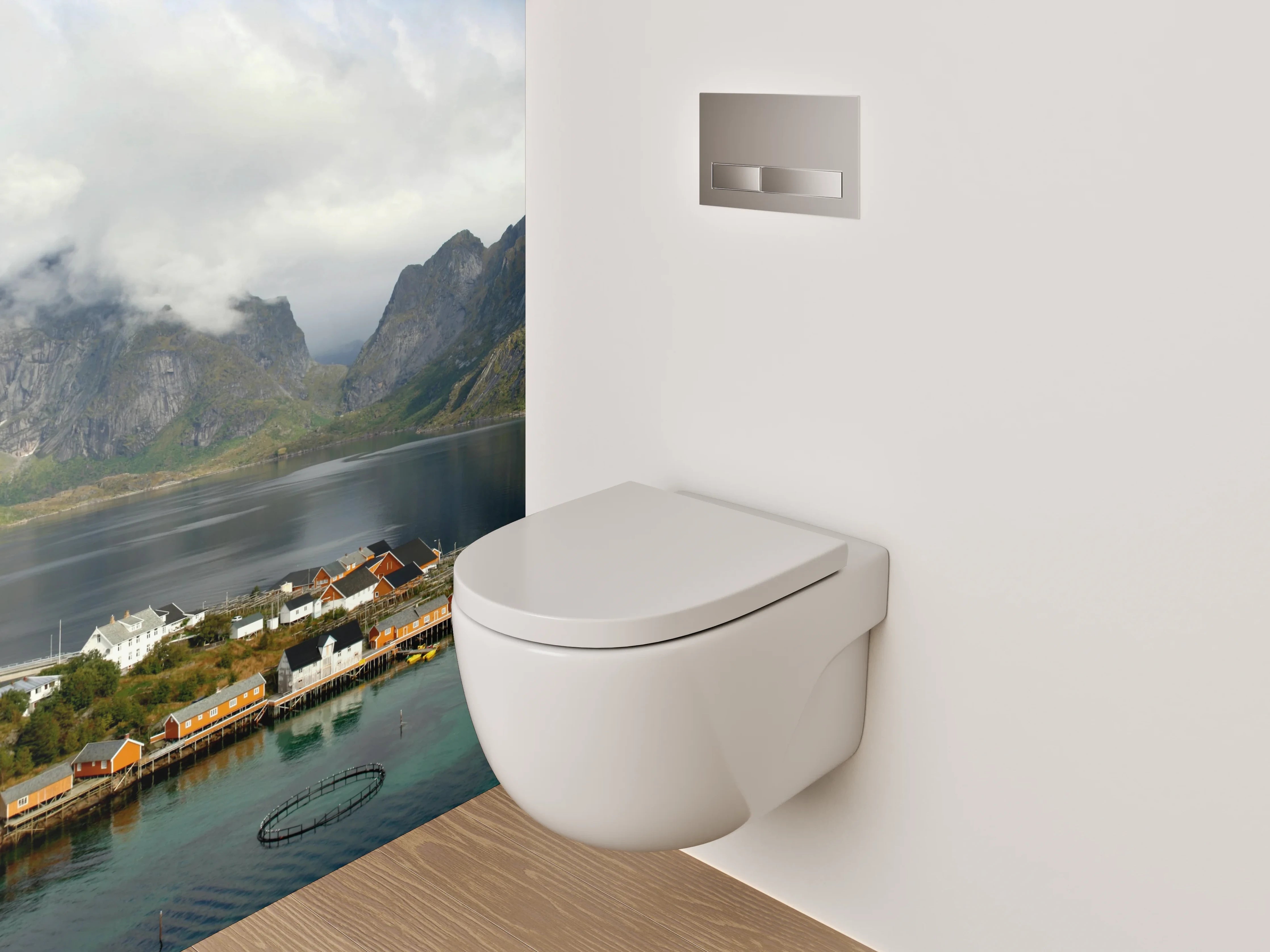 WC-Rückwand - Norwegische Fjordpanorama Landschaft