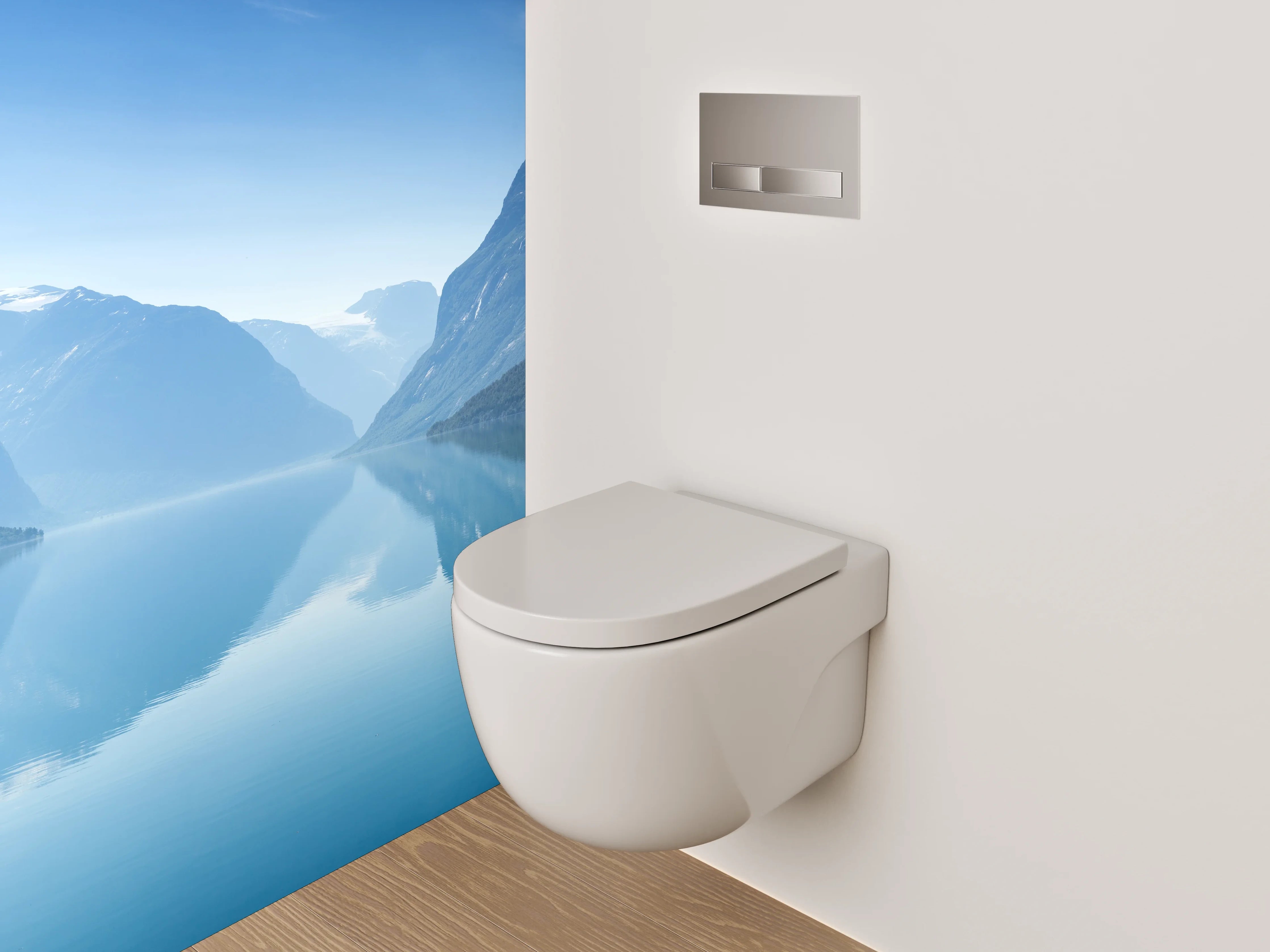 WC-Rückwand - Norwegischer Fjord – Panoramablick