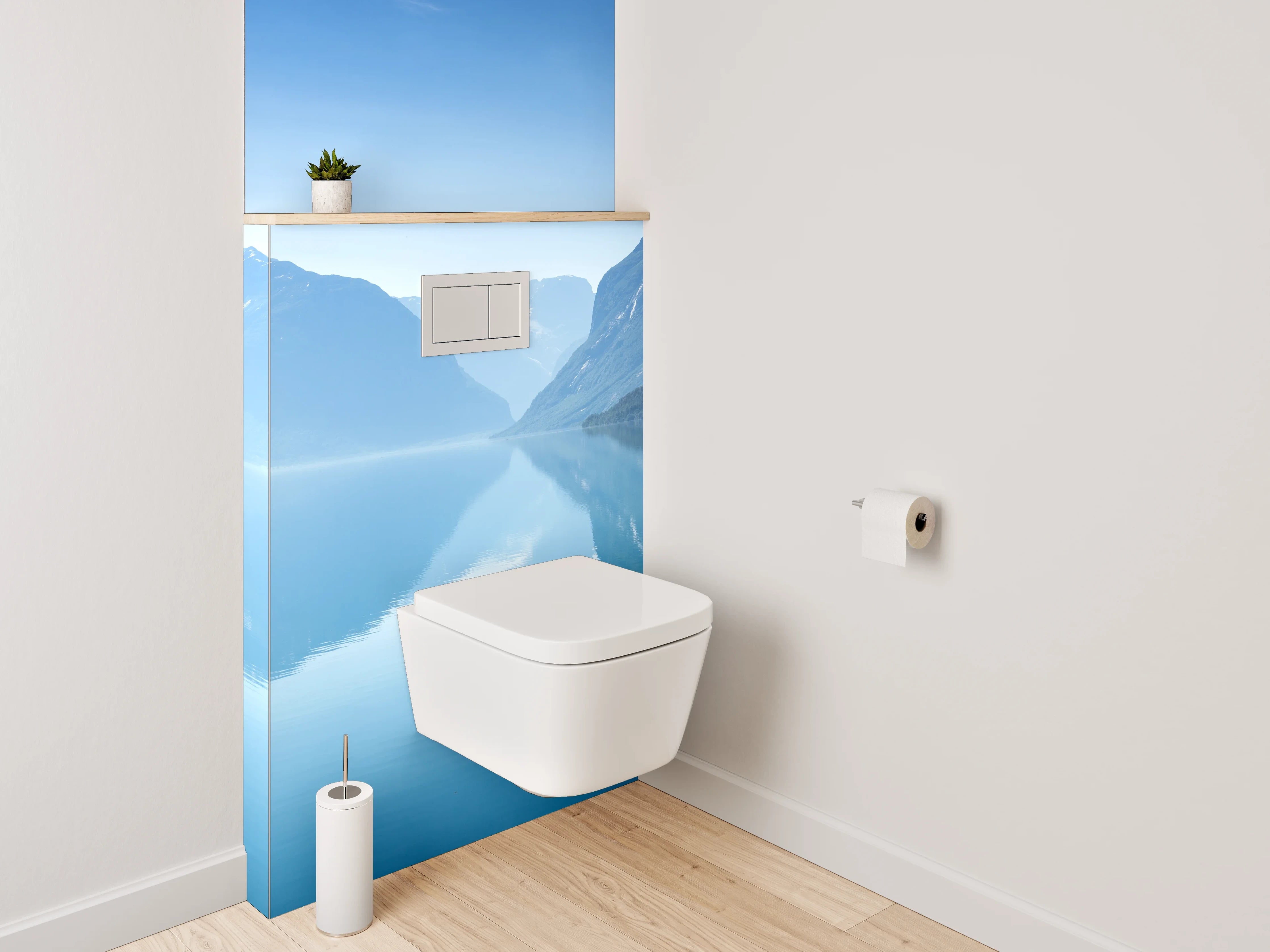 WC-Rückwand - Norwegischer Fjord – Panoramablick