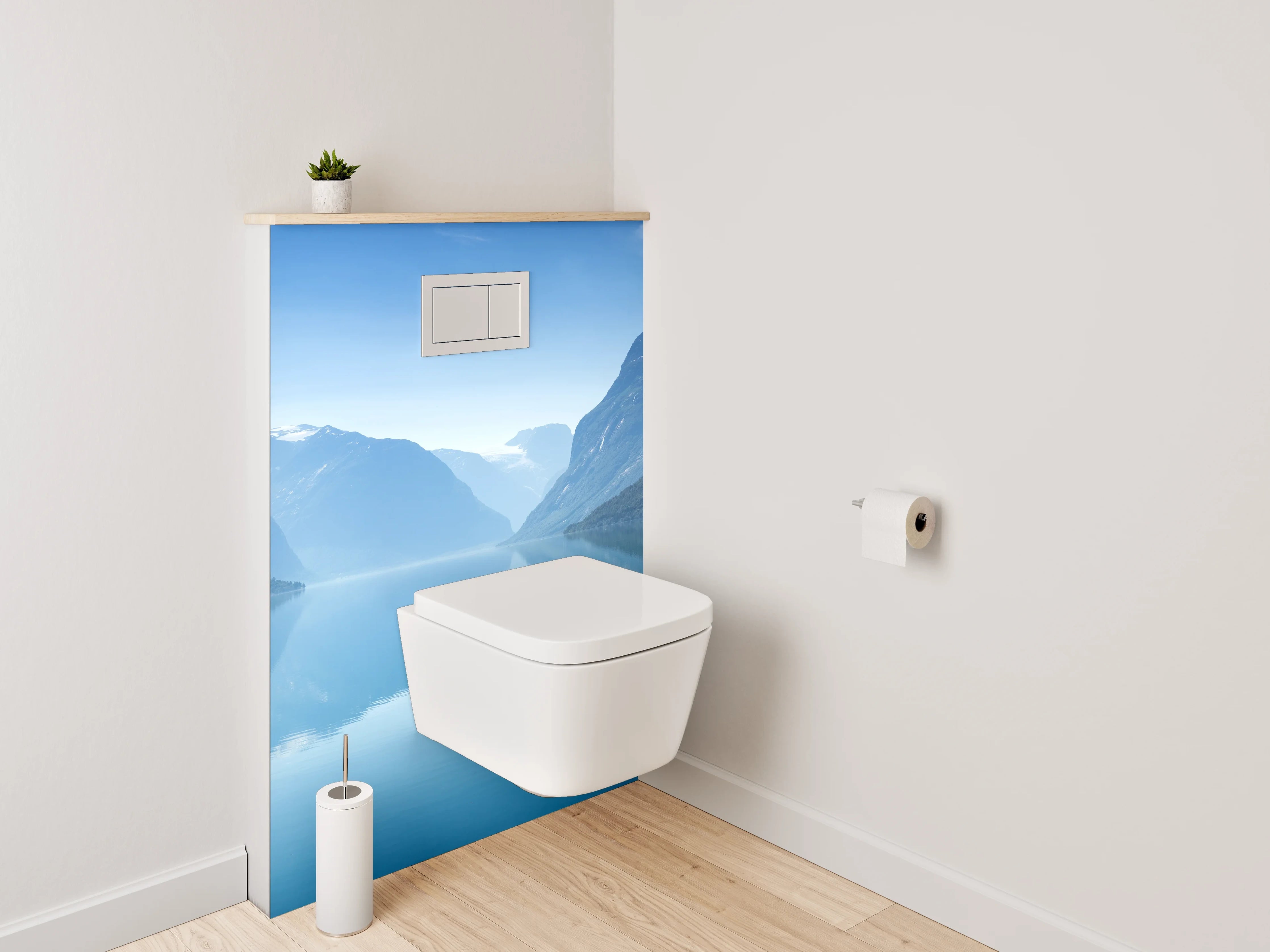 WC-Rückwand - Norwegischer Fjord – Panoramablick