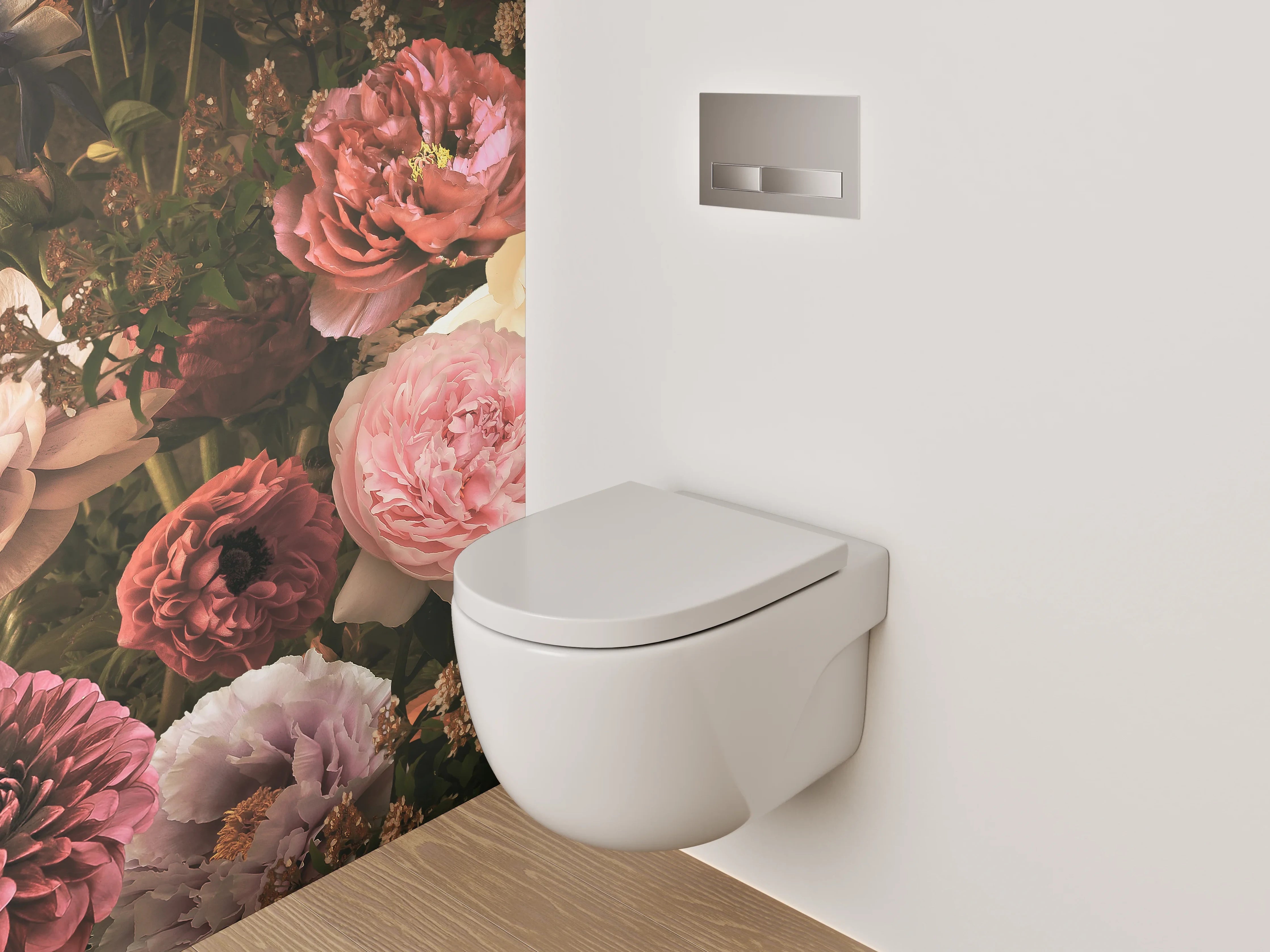WC-Rückwand - Opulentes Blumenbouquet Vintage-Look