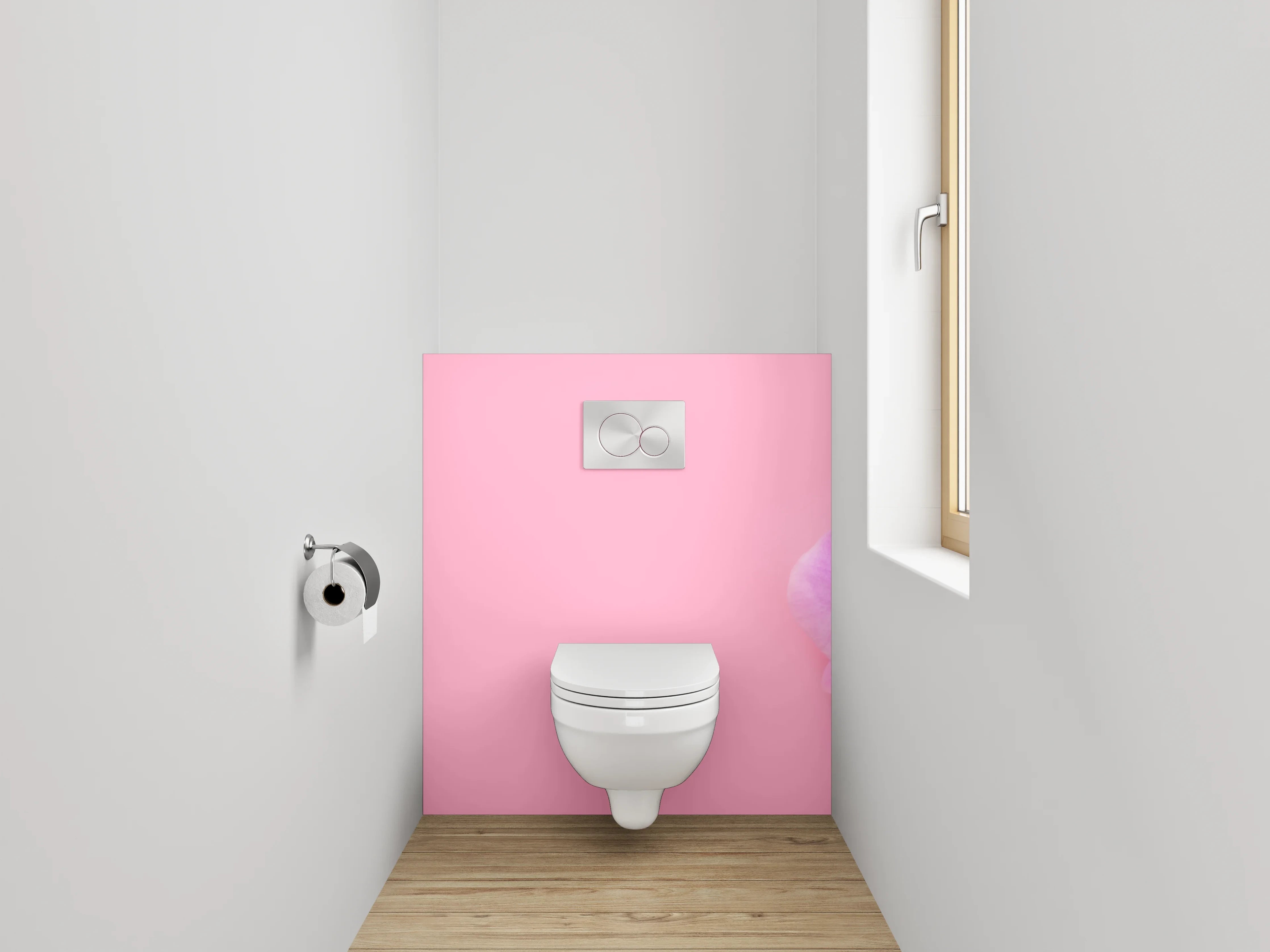 WC-Rückwand - Orchidee auf Rosa – Blütenzauber
