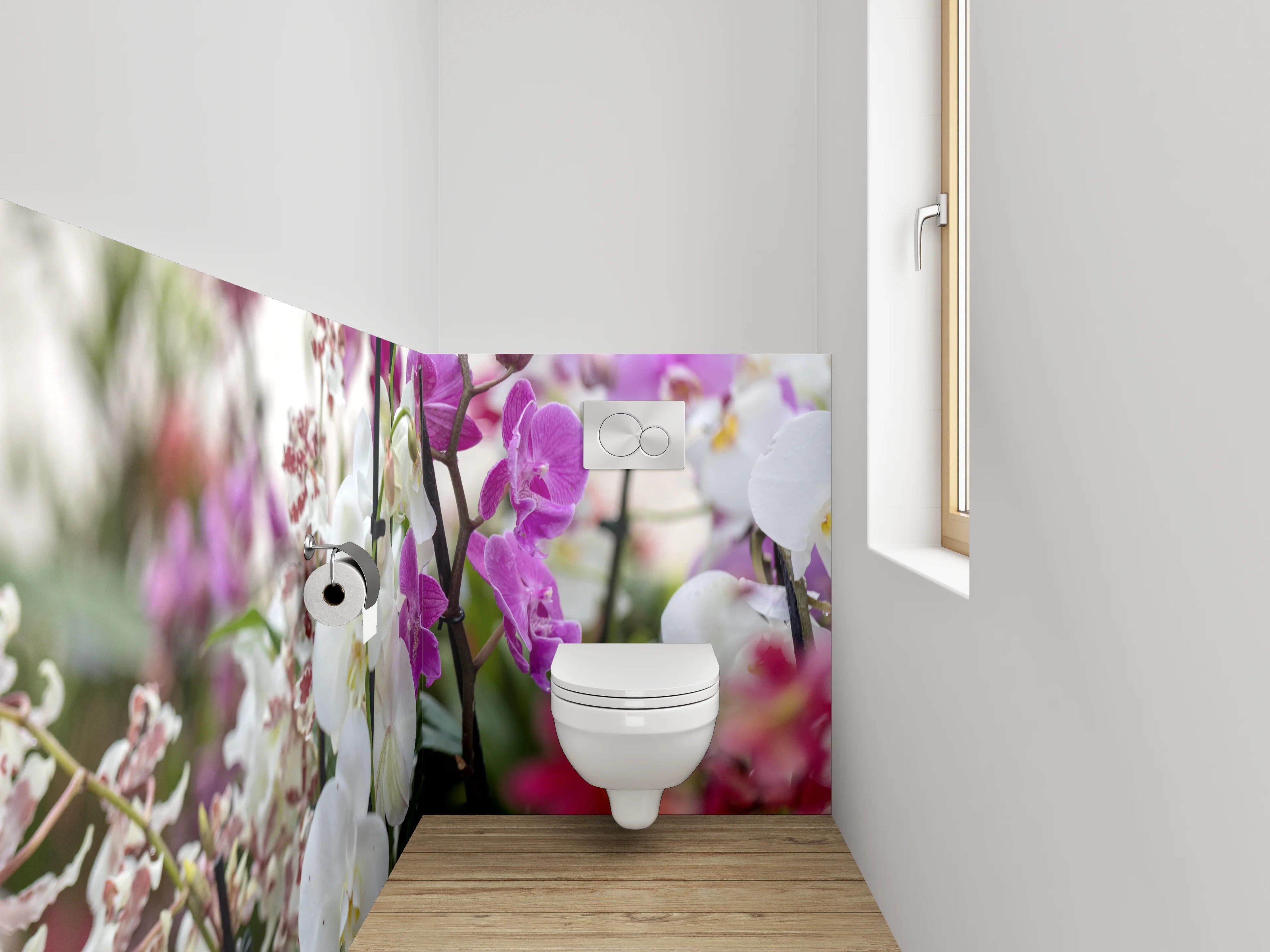 WC-Rückwand - Orchideen Blütenpracht für stilvolle Räume