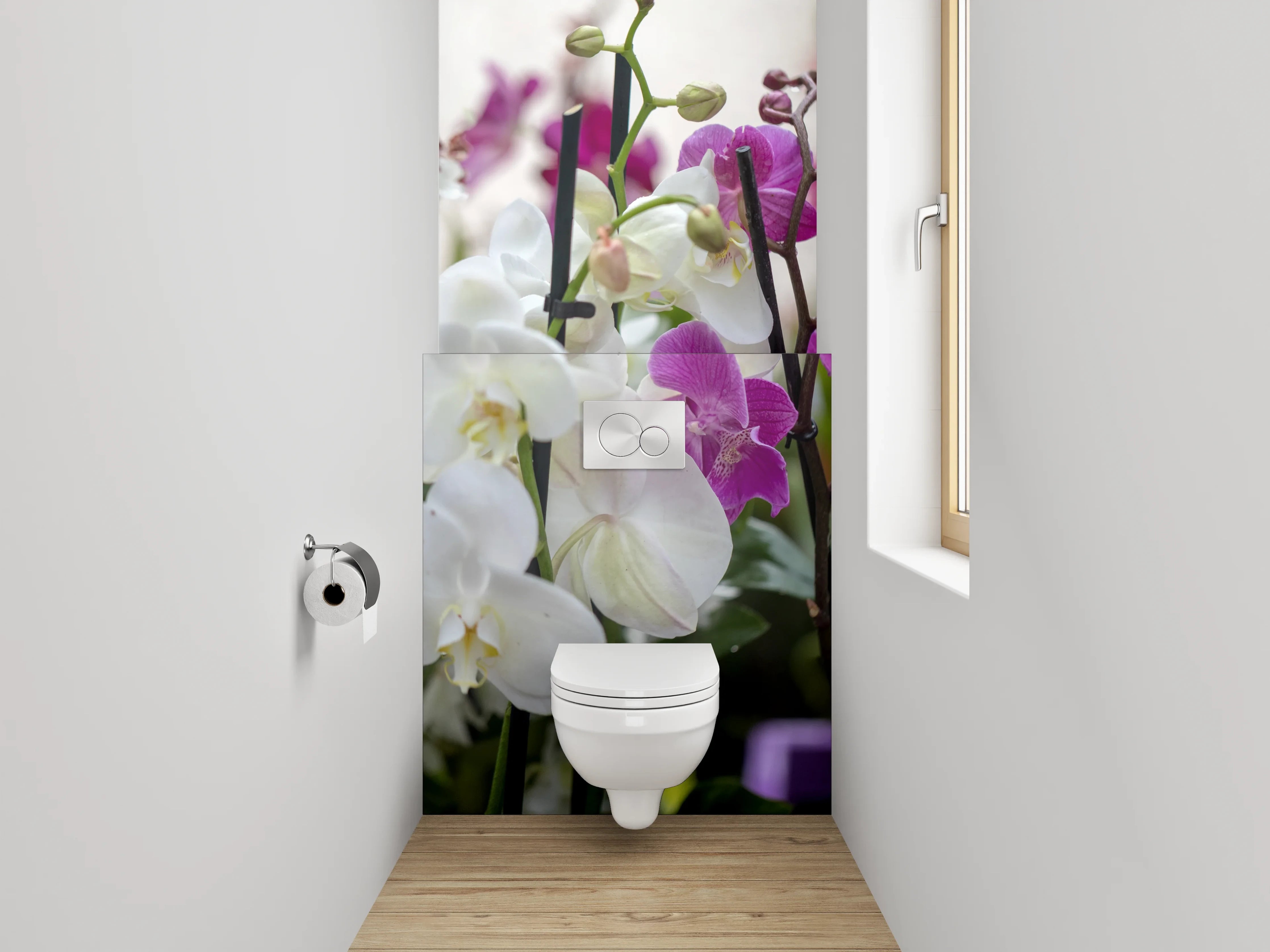 WC-Rückwand - Orchideen Blütenpracht für stilvolle Räume