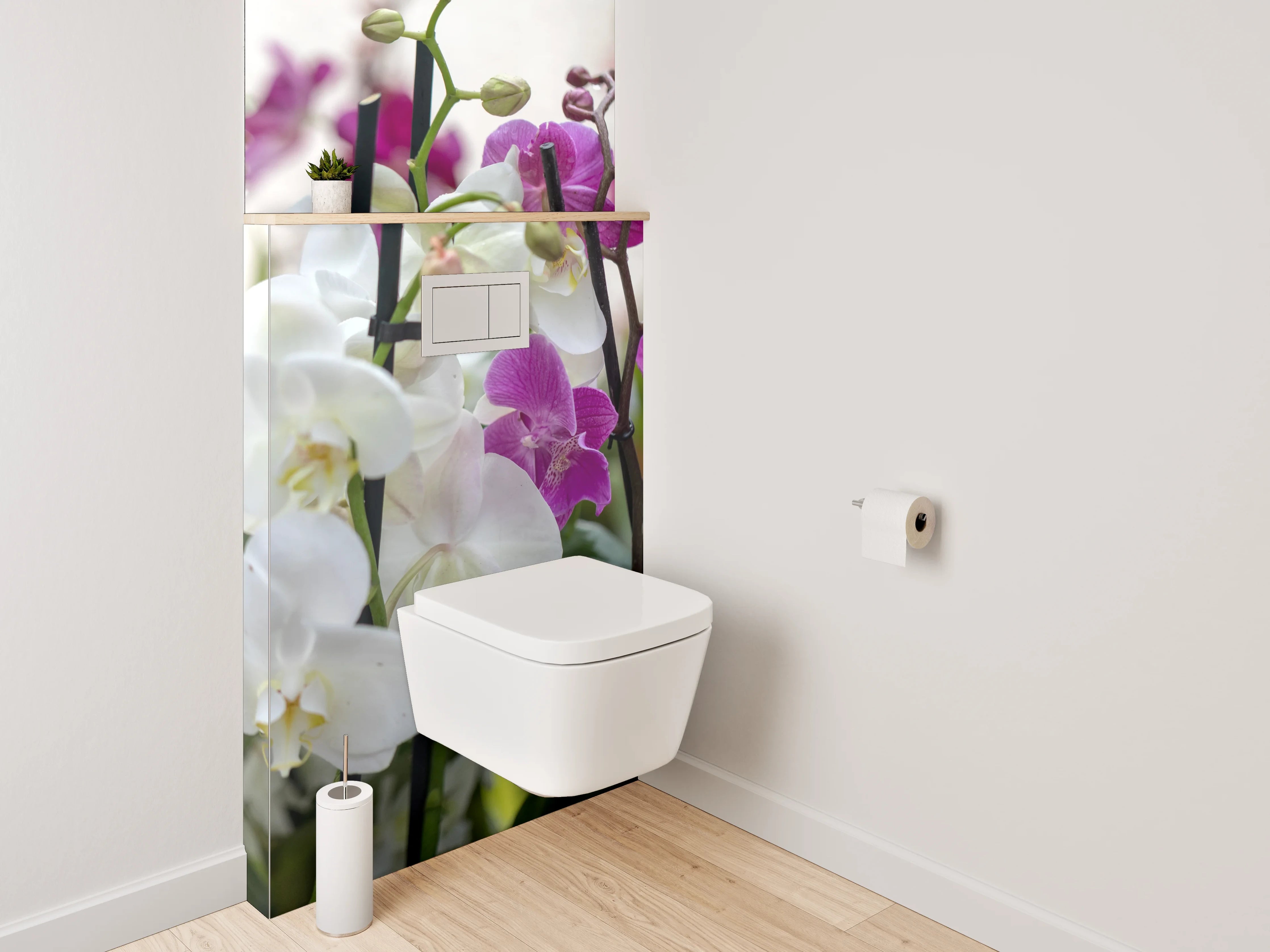 WC-Rückwand - Orchideen Blütenpracht für stilvolle Räume