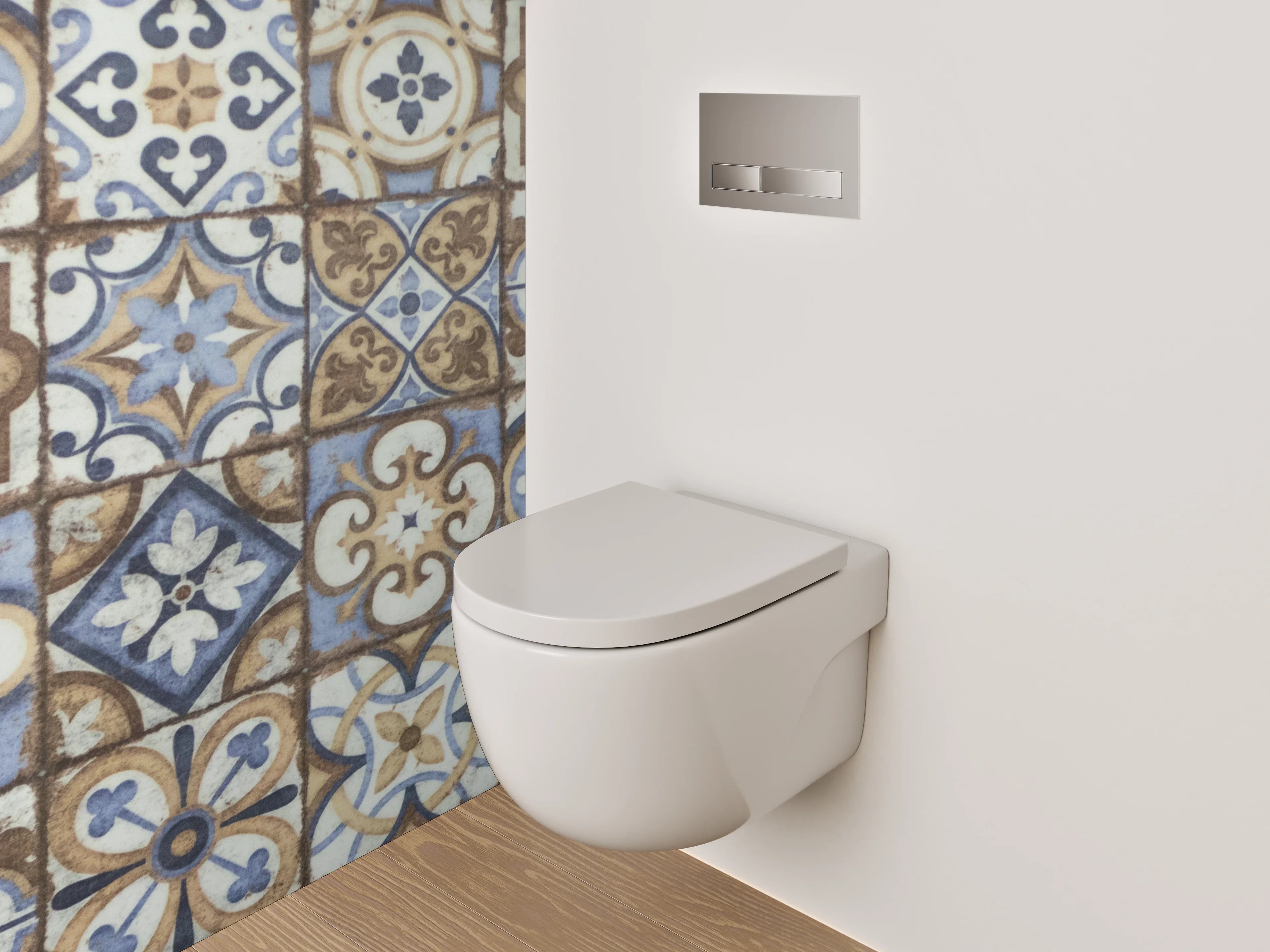 WC-Rückwand - Orientalische Fliesenmuster Retro Look