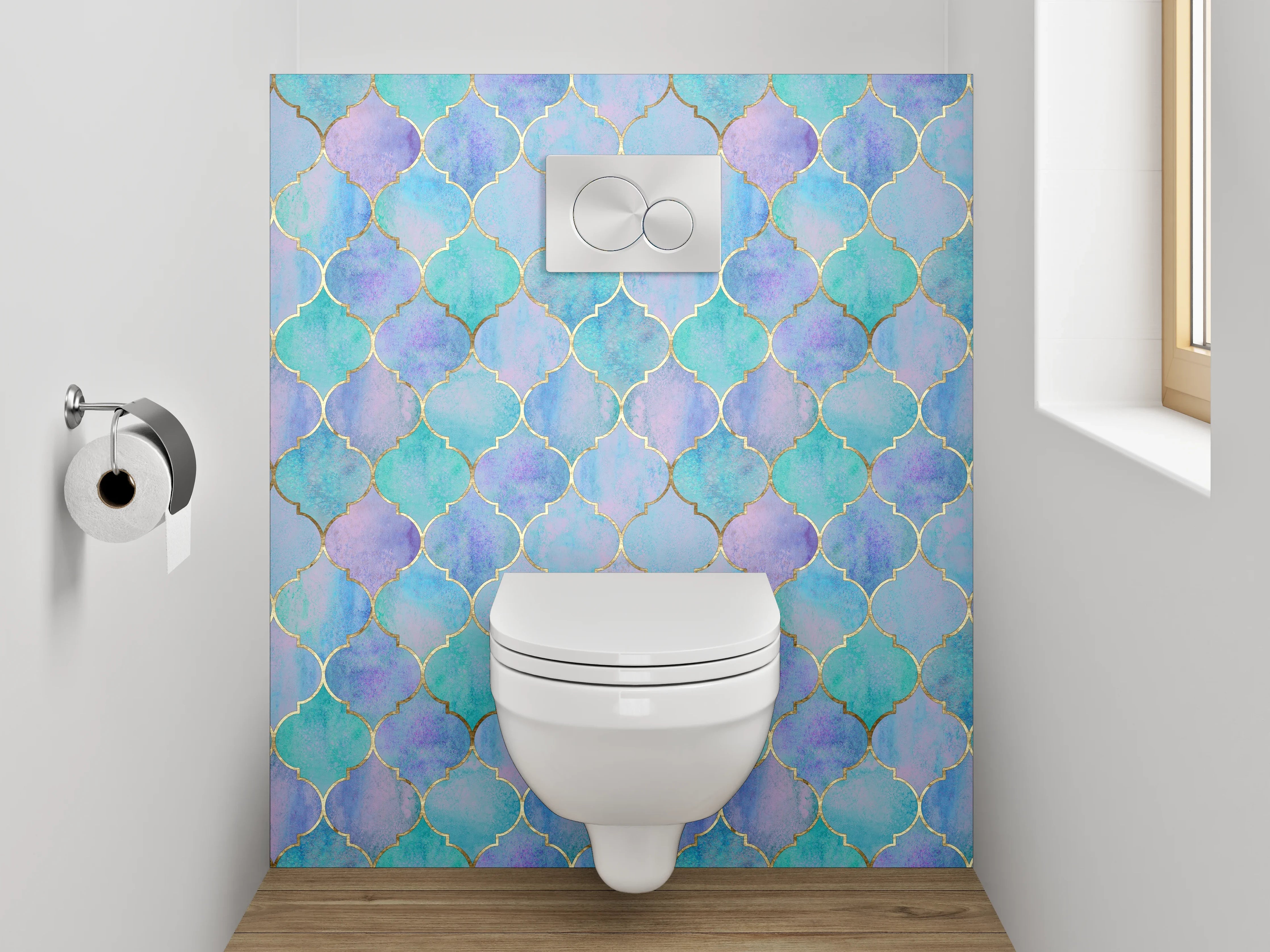 WC-Rückwand - Orientalisches Aquarell Mosaik Muster