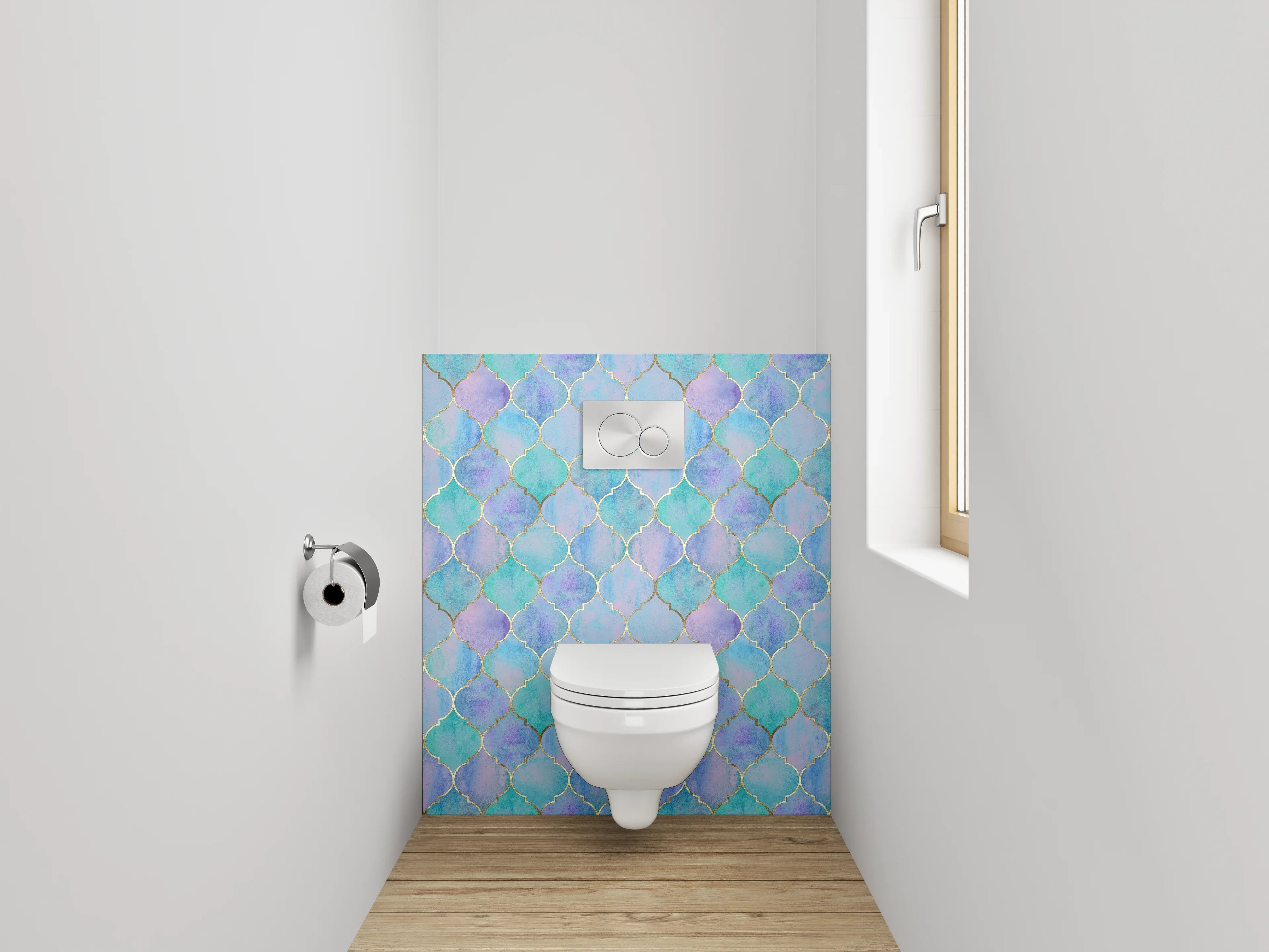WC-Rückwand - Orientalisches Aquarell Mosaik Muster