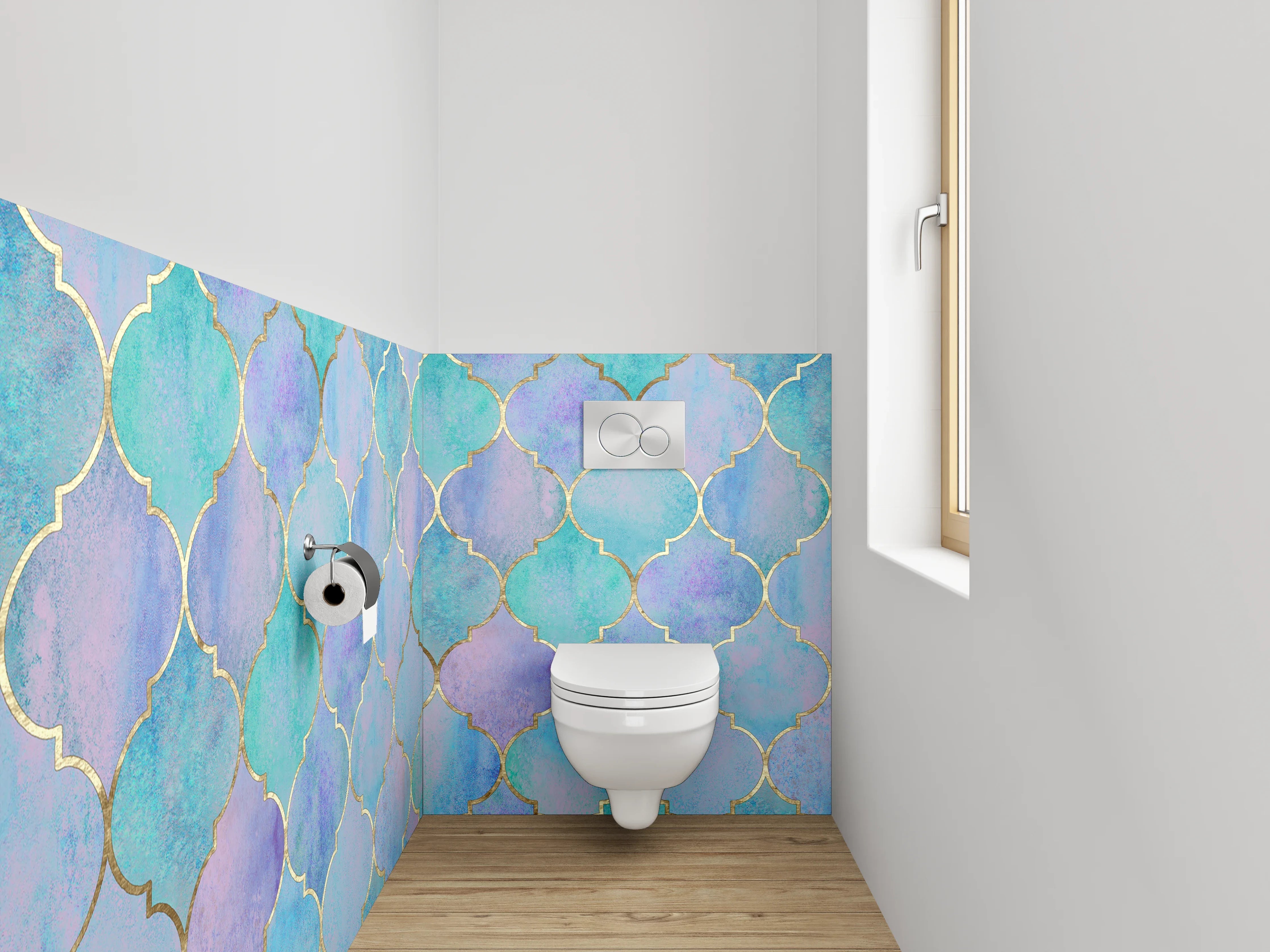 WC-Rückwand - Orientalisches Aquarell Mosaik Muster