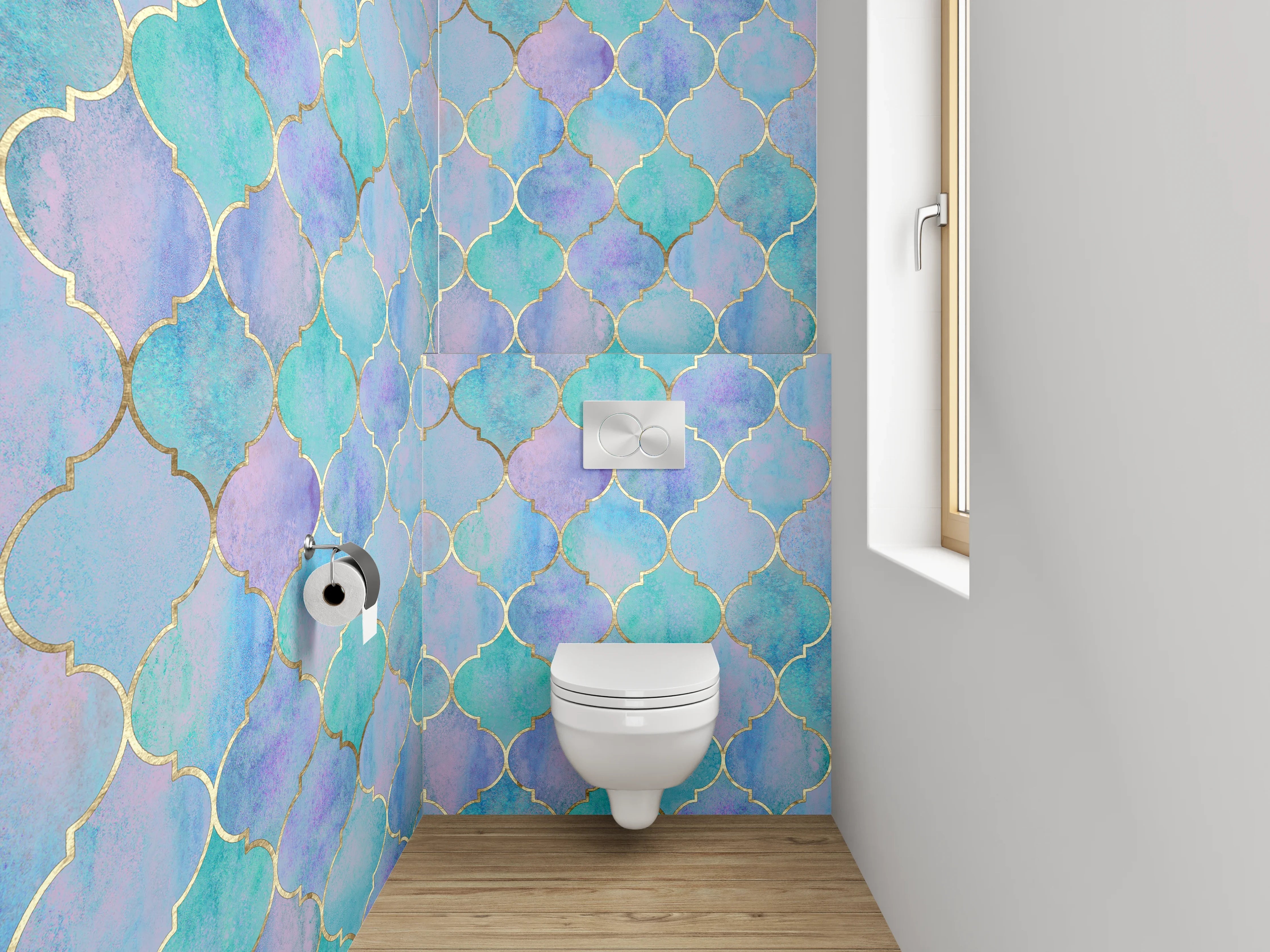 WC-Rückwand - Orientalisches Aquarell Mosaik Muster
