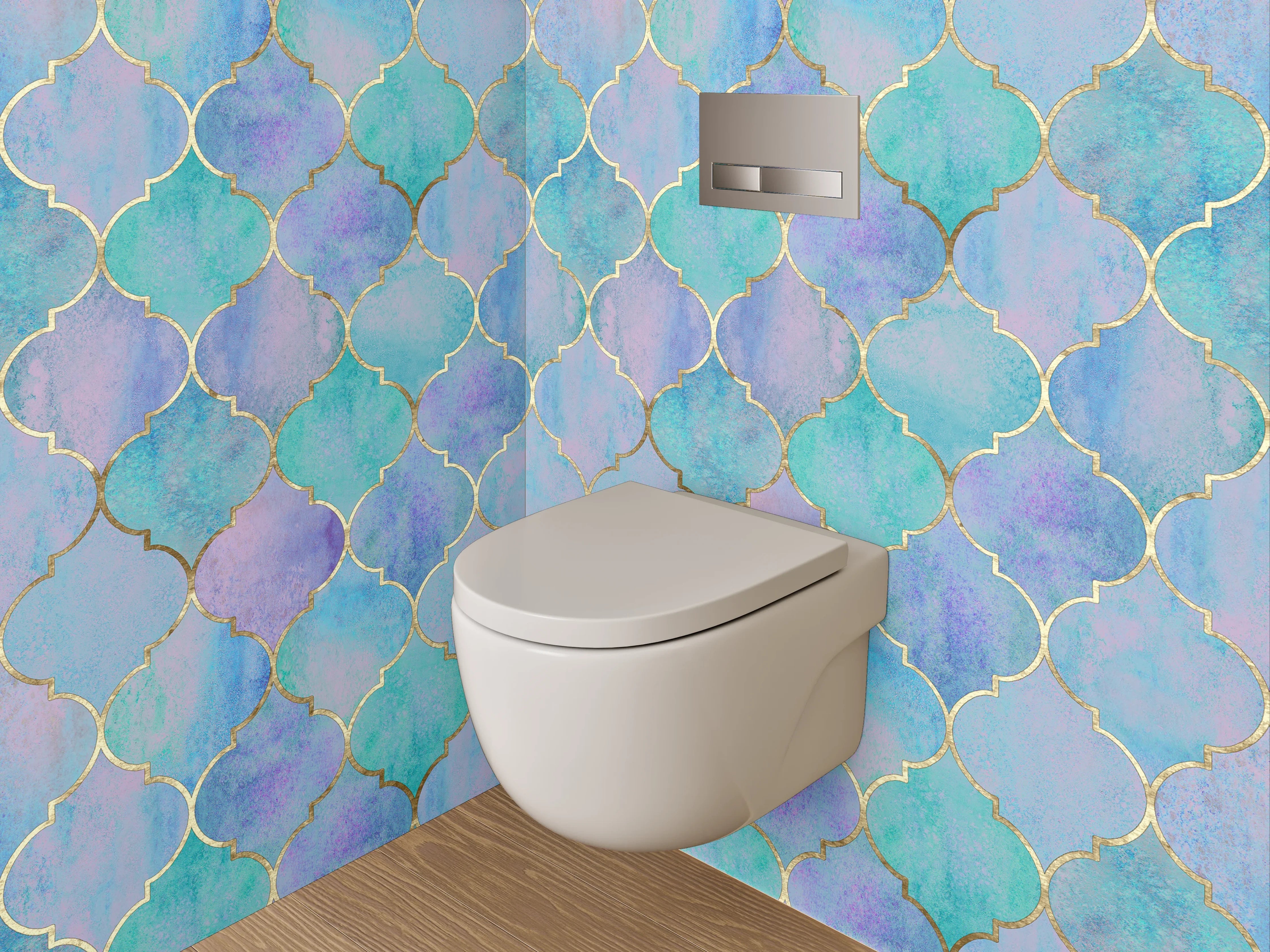 WC-Rückwand - Orientalisches Aquarell Mosaik Muster