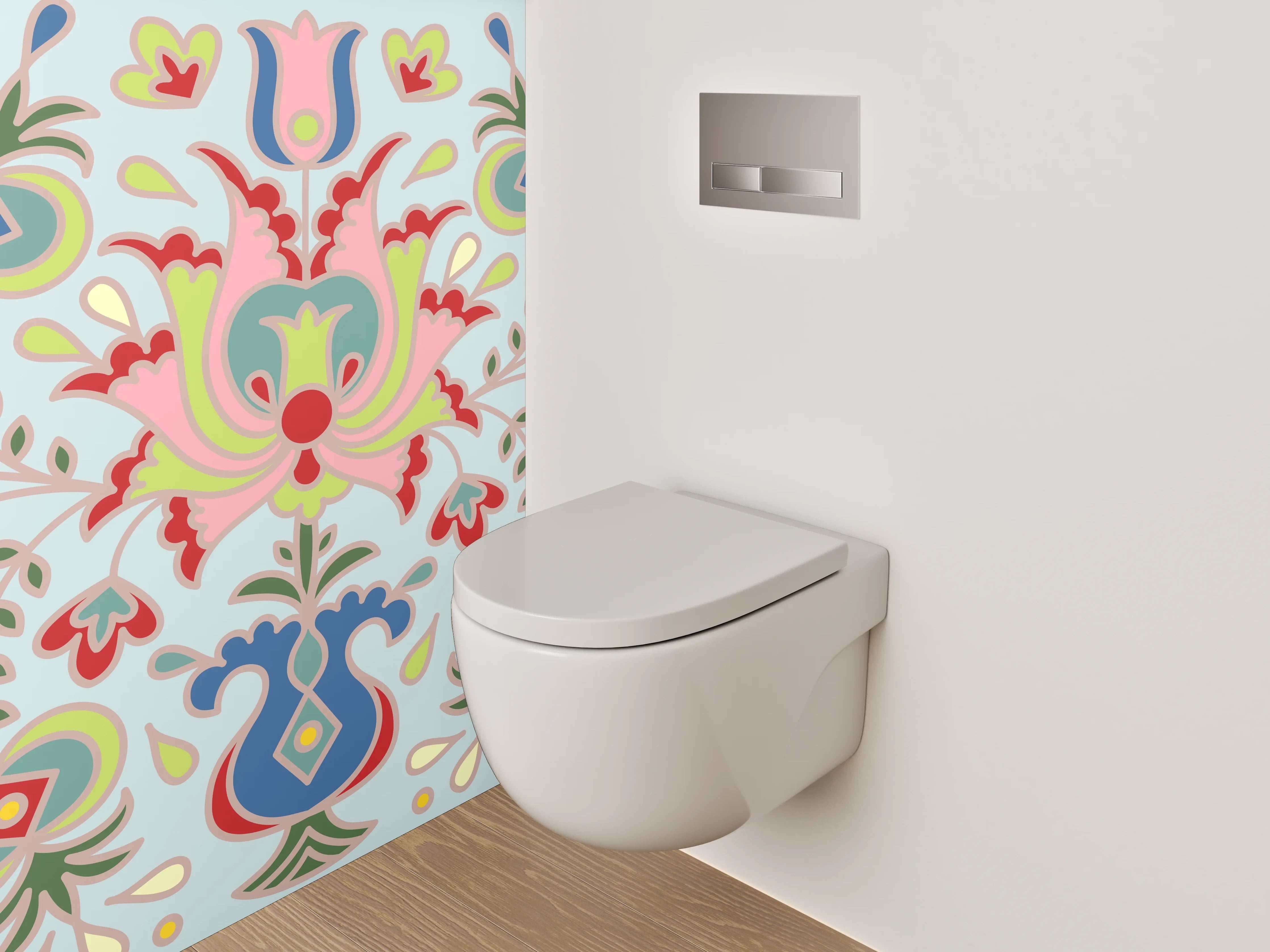WC-Rückwand - Orientalisches Blumenornament Muster Design