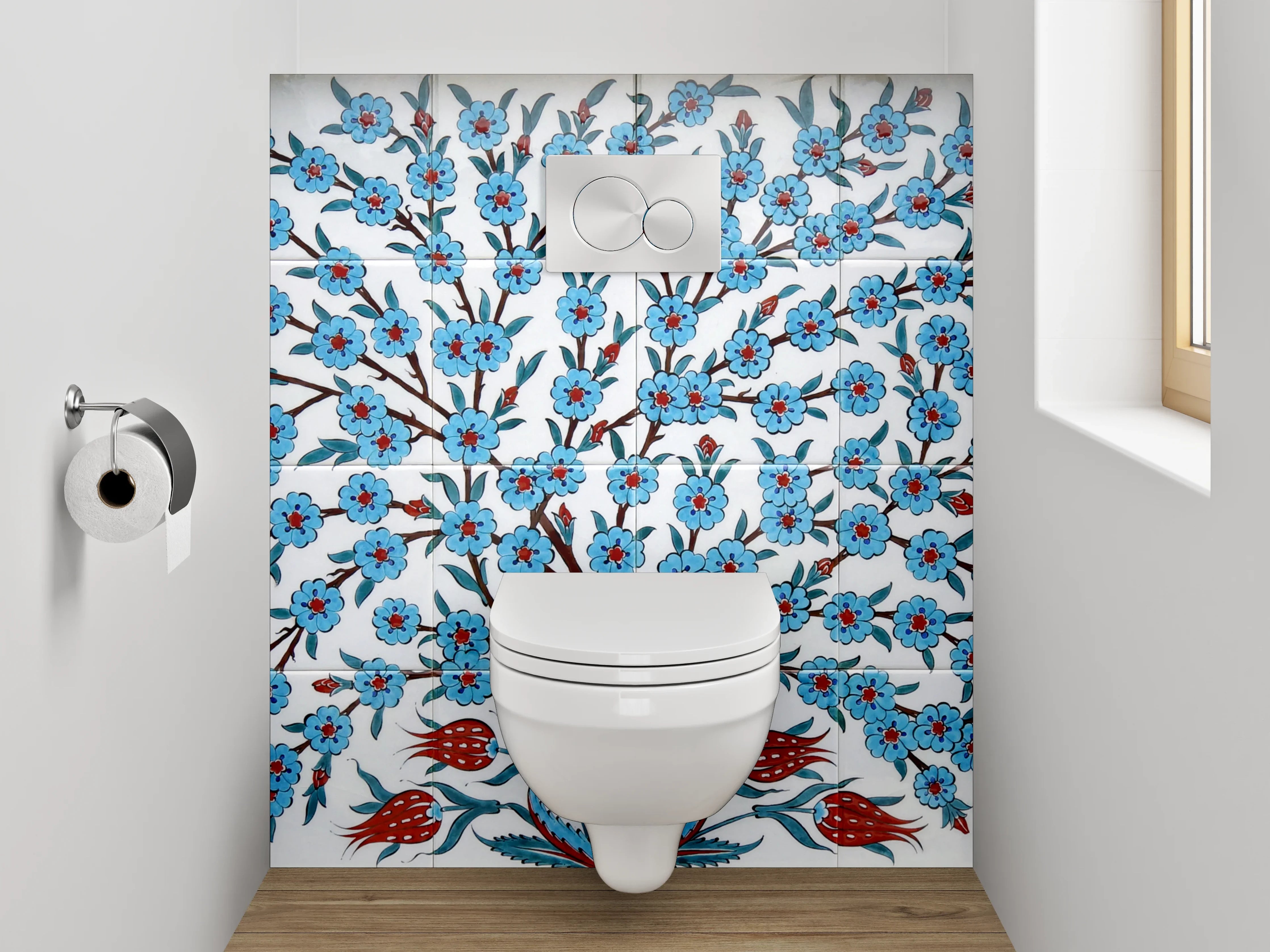WC-Rückwand - Orientalisches Fliesenmuster Baum des Lebens