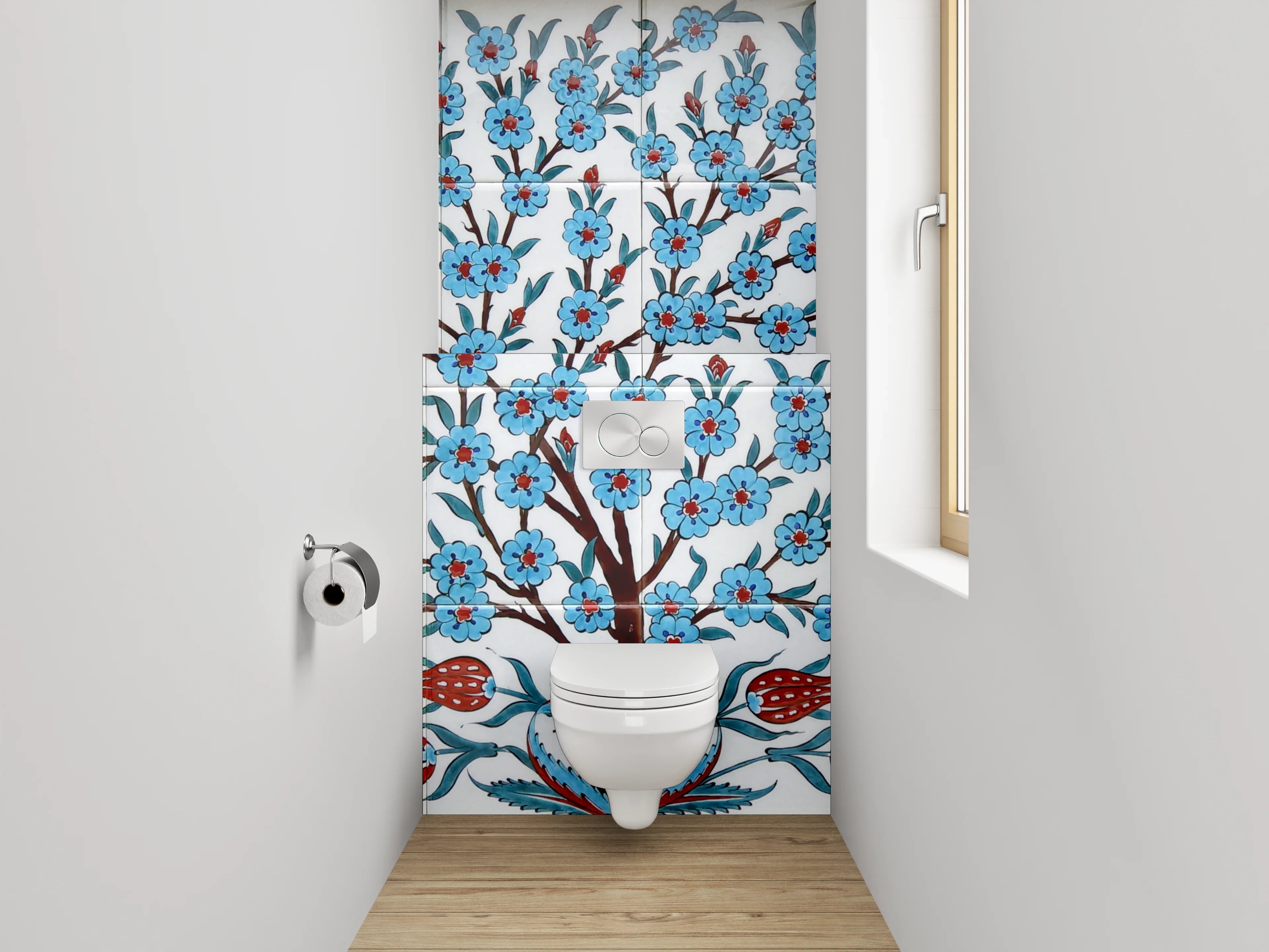 WC-Rückwand - Orientalisches Fliesenmuster Baum des Lebens