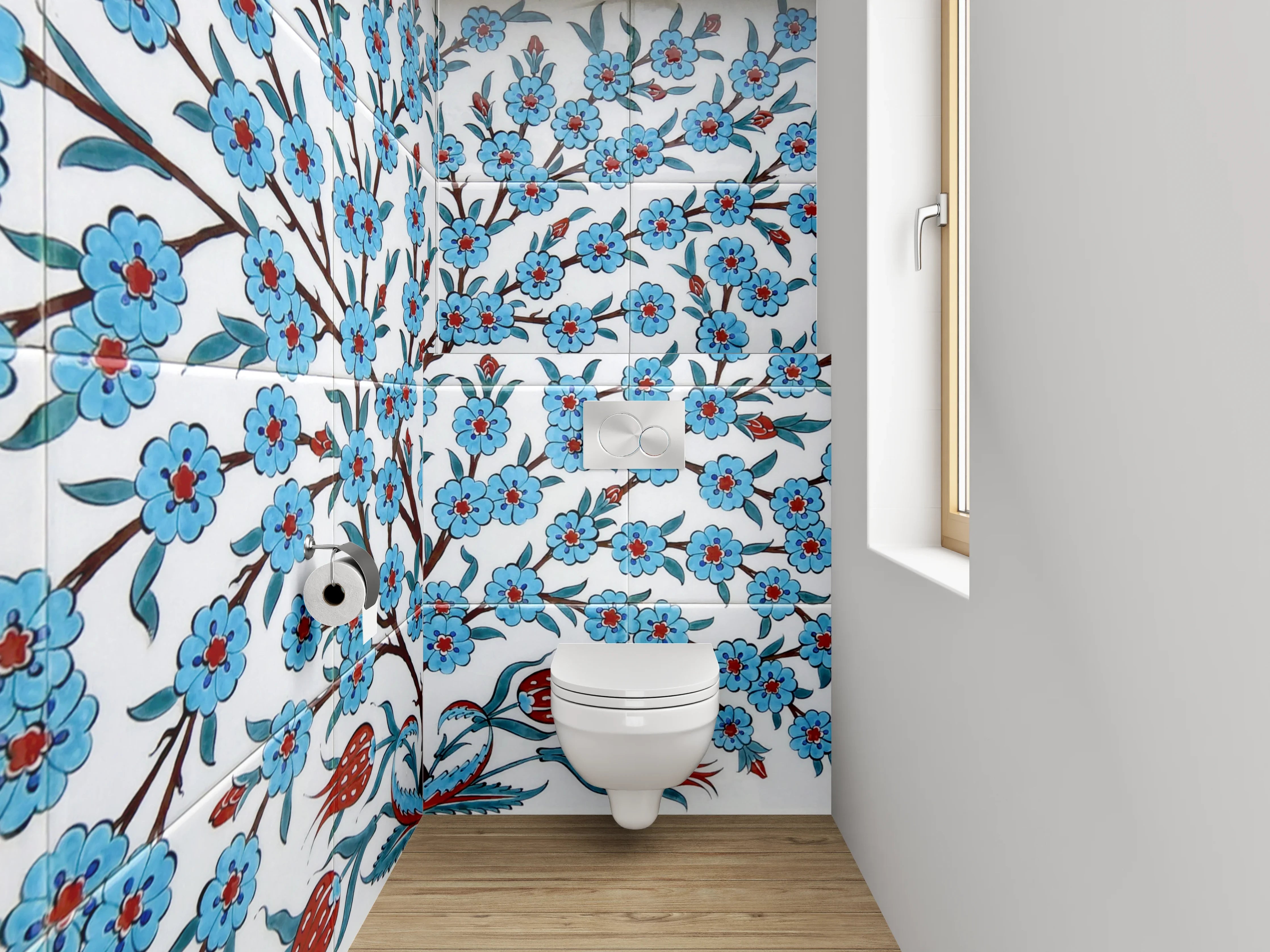 WC-Rückwand - Orientalisches Fliesenmuster Baum des Lebens