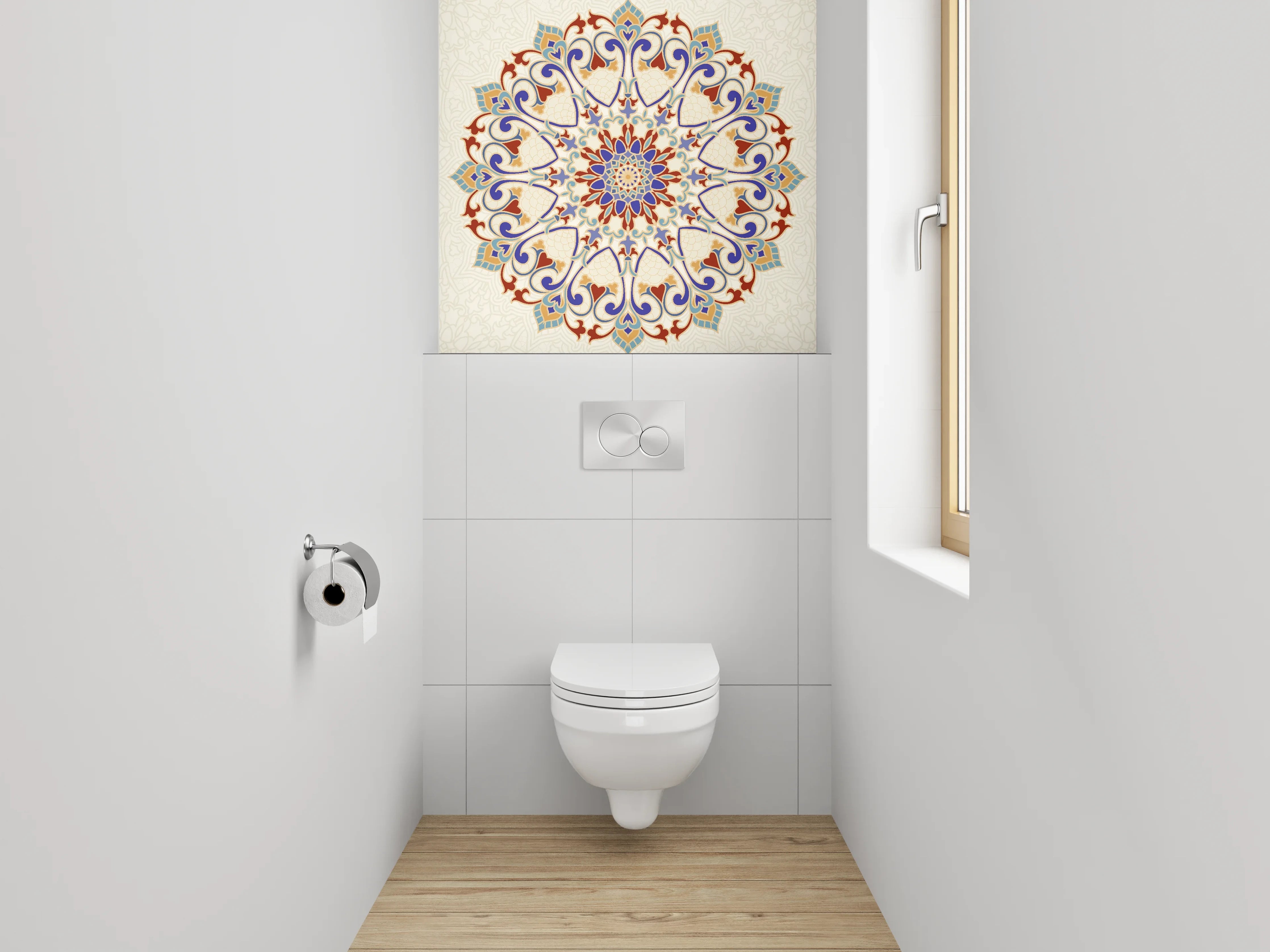 WC-Rückwand - Orientalisches Mandala Muster Fliesenoptik
