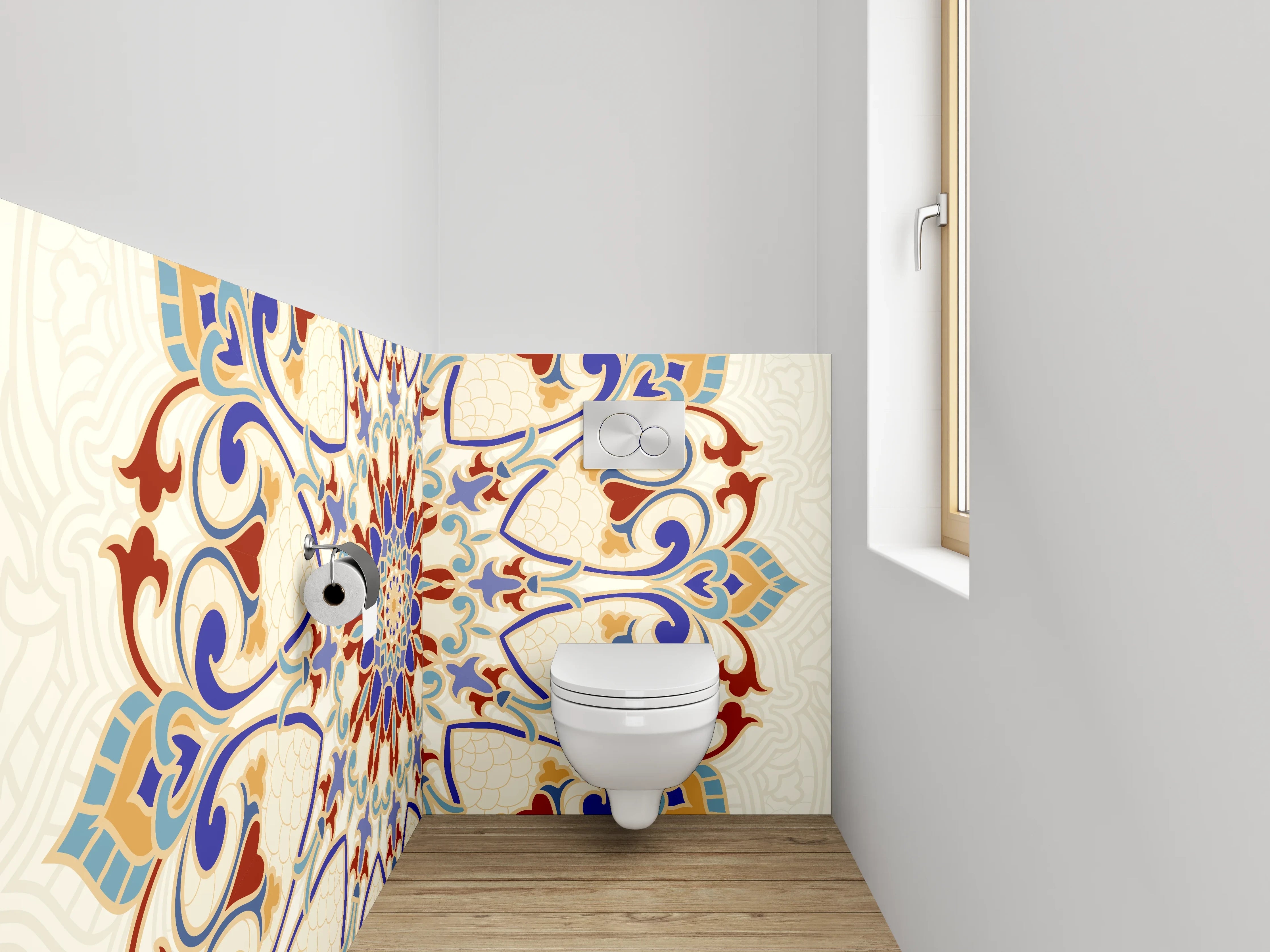 WC-Rückwand - Orientalisches Mandala Muster Fliesenoptik