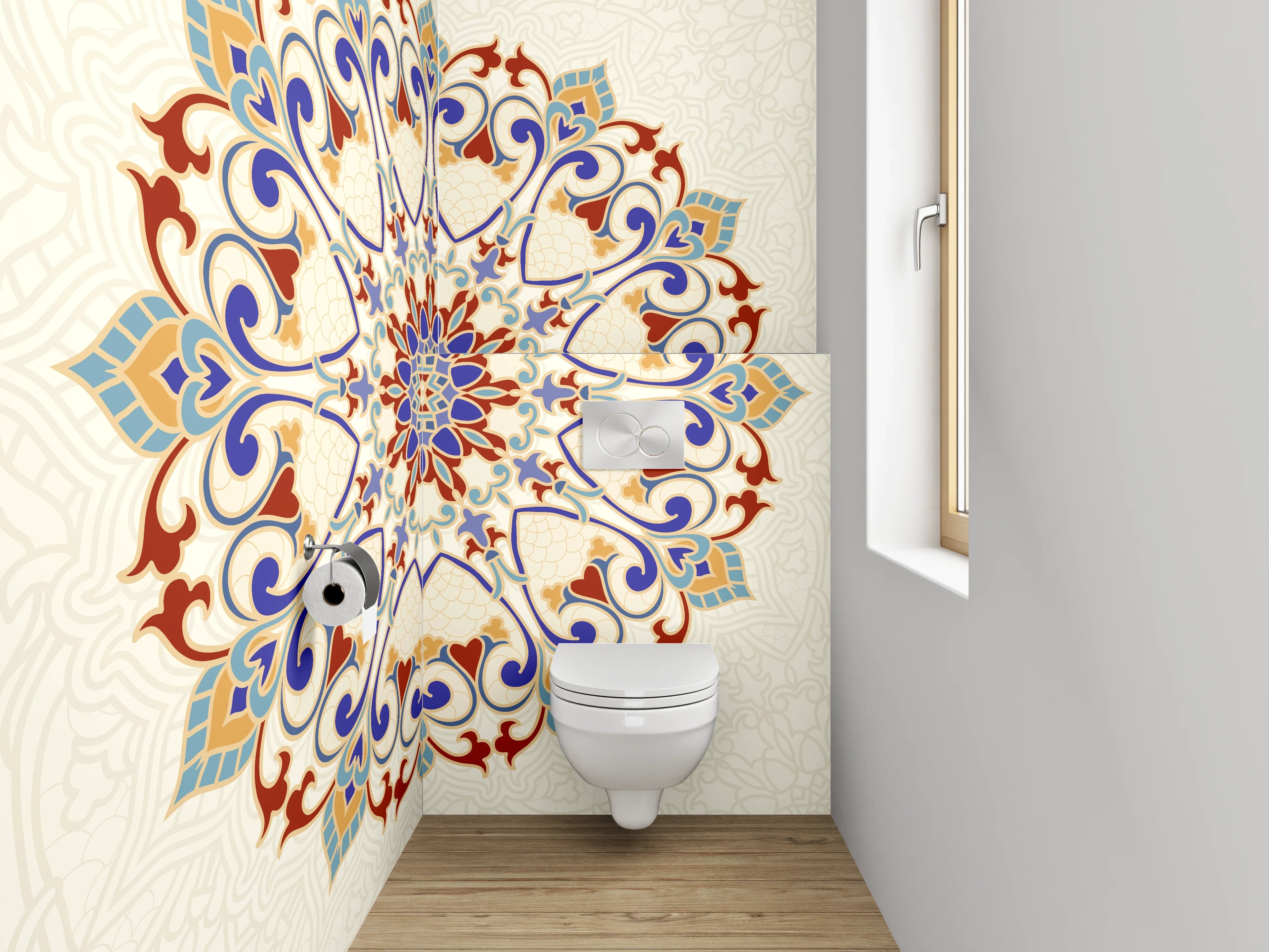 WC-Rückwand - Orientalisches Mandala Muster Fliesenoptik