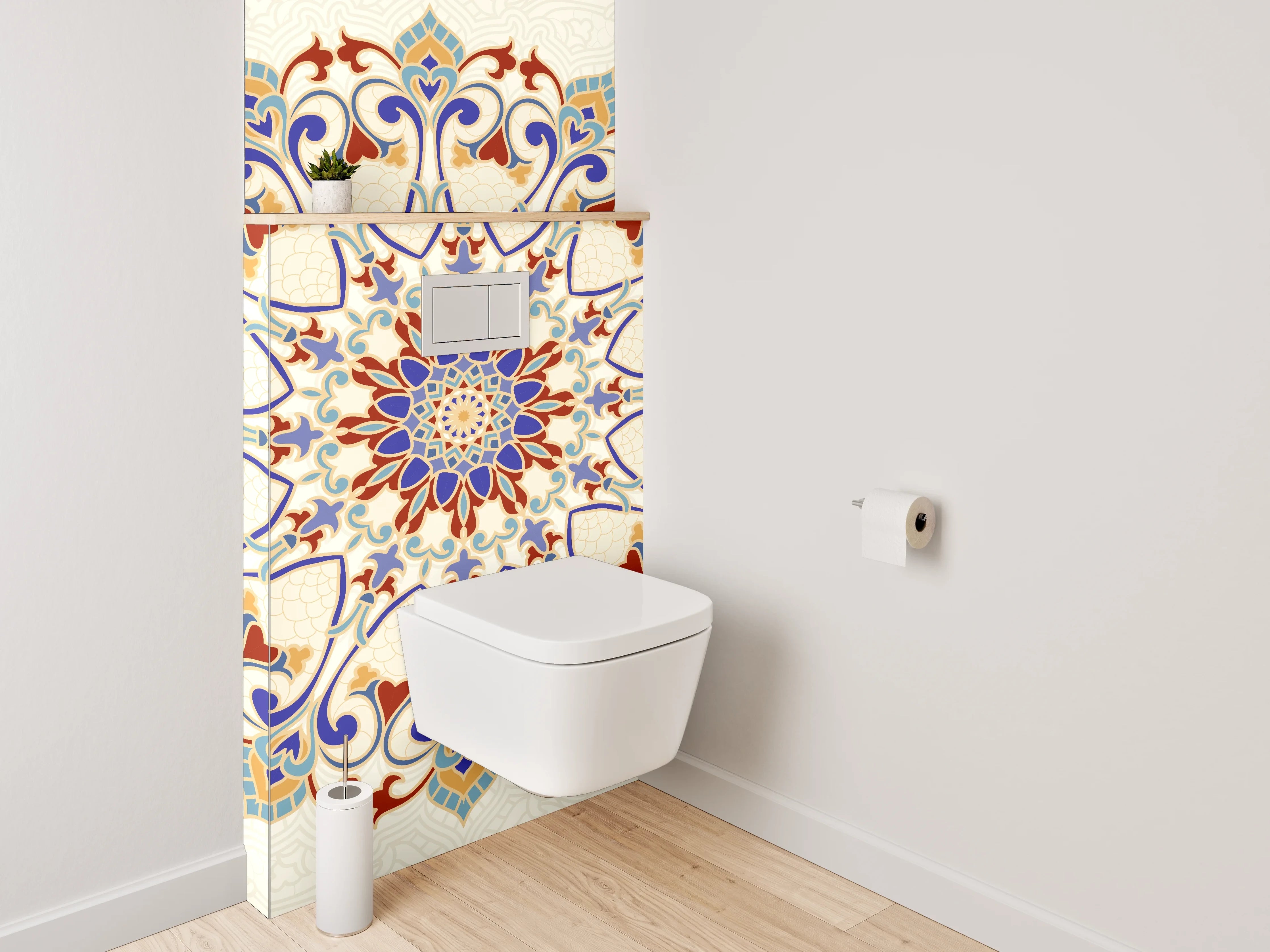 WC-Rückwand - Orientalisches Mandala Muster Fliesenoptik