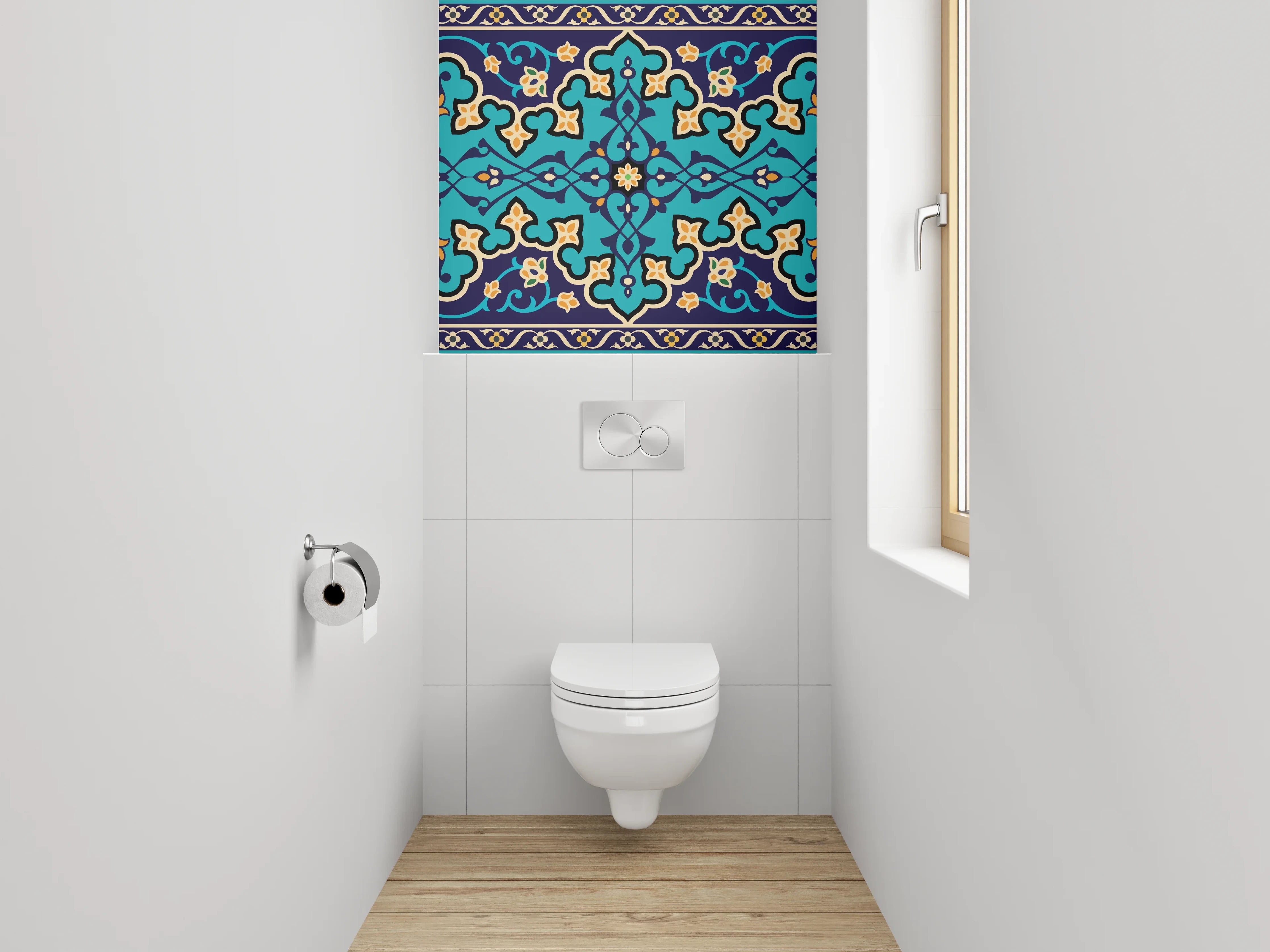 WC-Rückwand - Orientalisches Mosaik Muster Bordüre